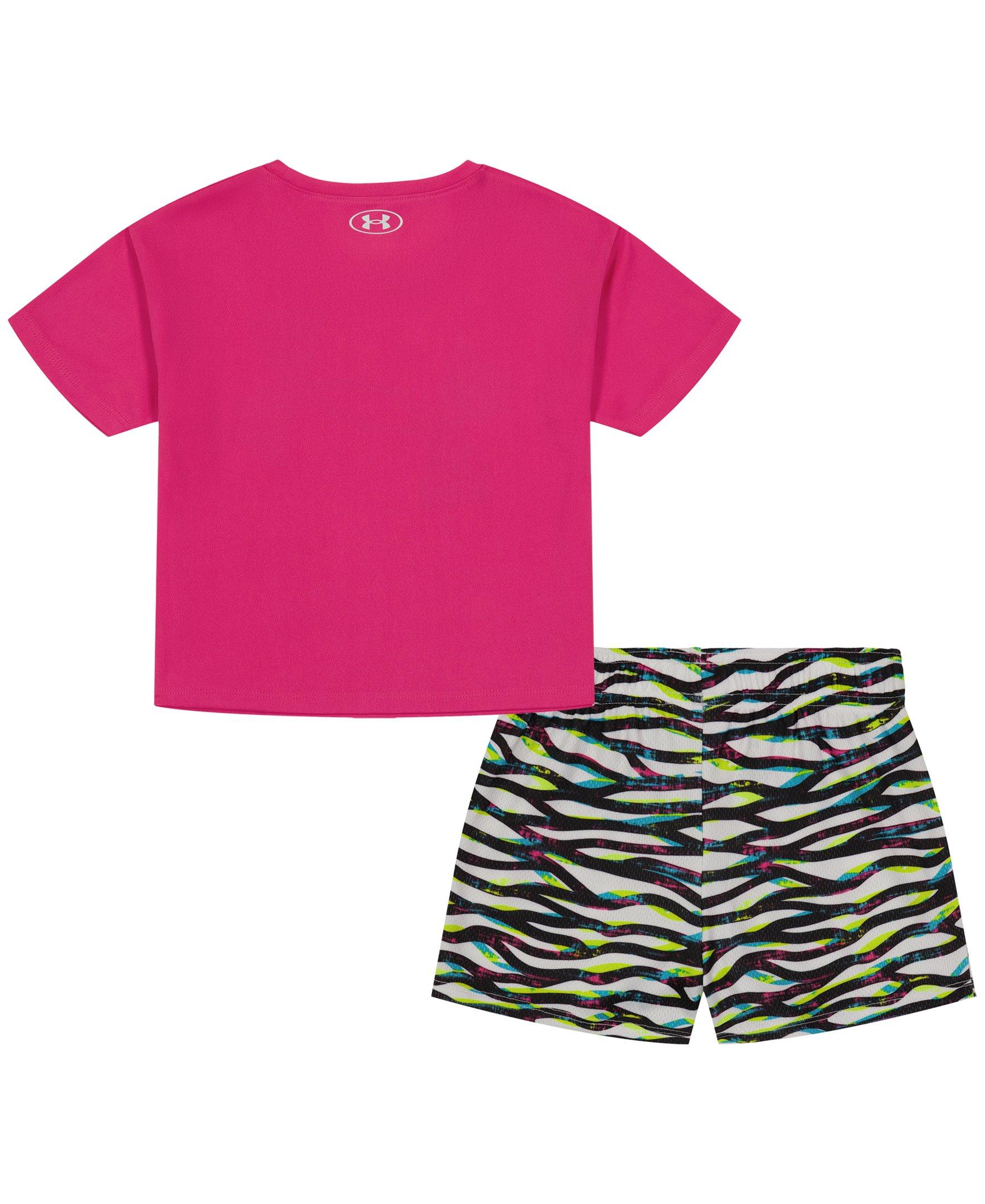 Under Armour Little Girls' Same Wavelength Short Set - PINK Thumbnail View 2
