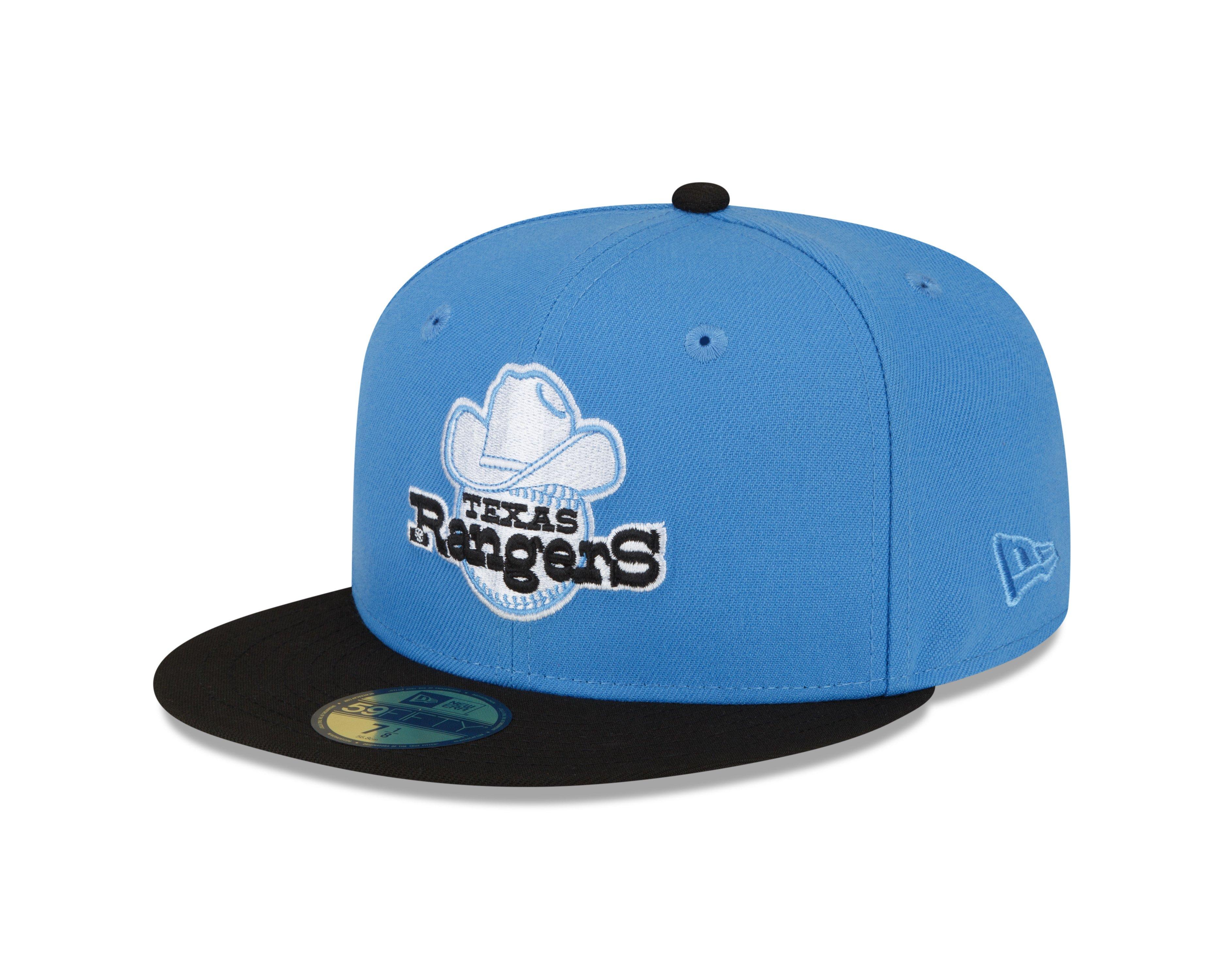 Texas Rangers MLB Baseball New Era 59FIFTY Blue Size 7 1/4 Fitted Cap Hat!