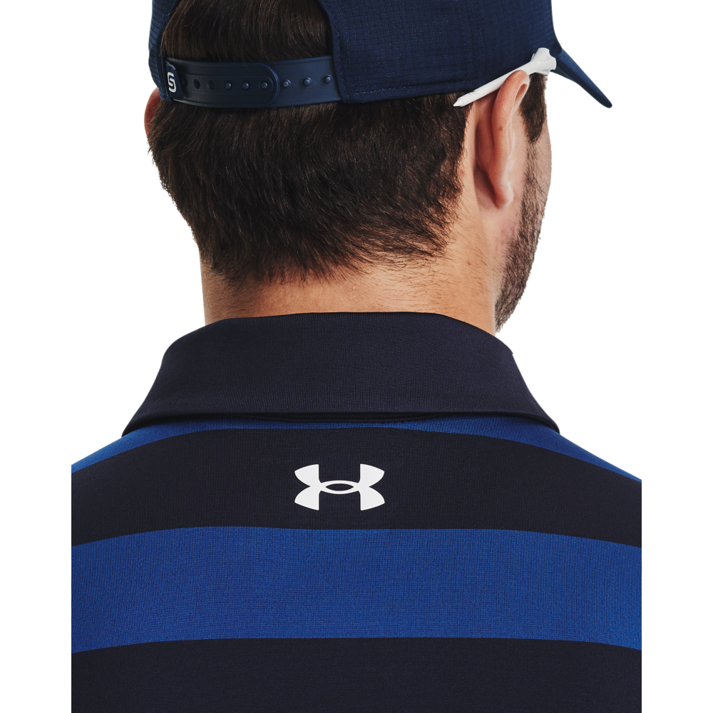 Under Armour Men's Performance Striped Polo-Blue/Black - BLUE/BLACK Thumbnail View 4