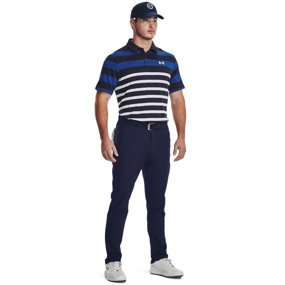 Under Armour Men's Performance Striped Polo-Blue/Black - BLUE/BLACK Thumbnail View 6