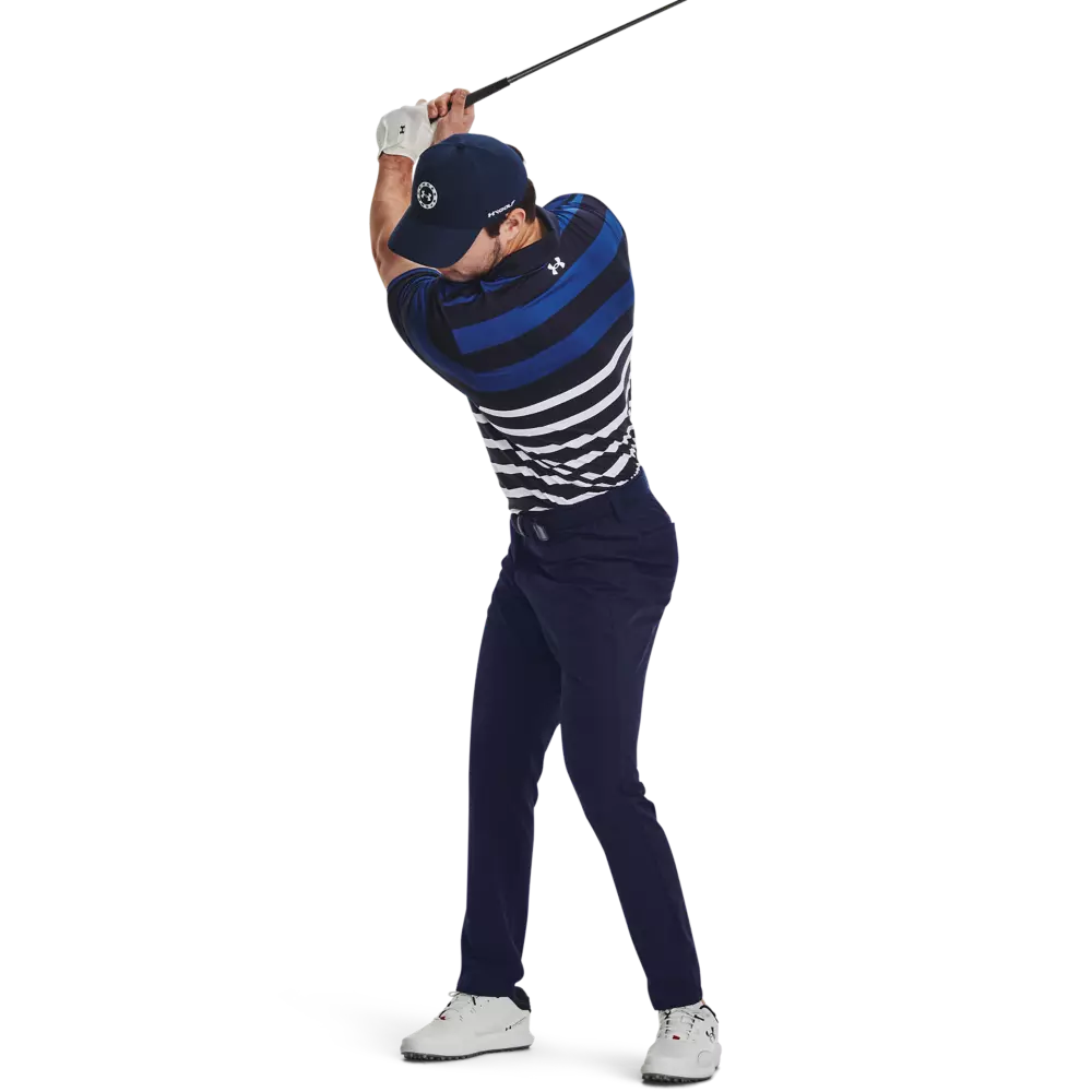 Under Armour Men's Performance Striped Polo-Blue/Black - BLUE/BLACK