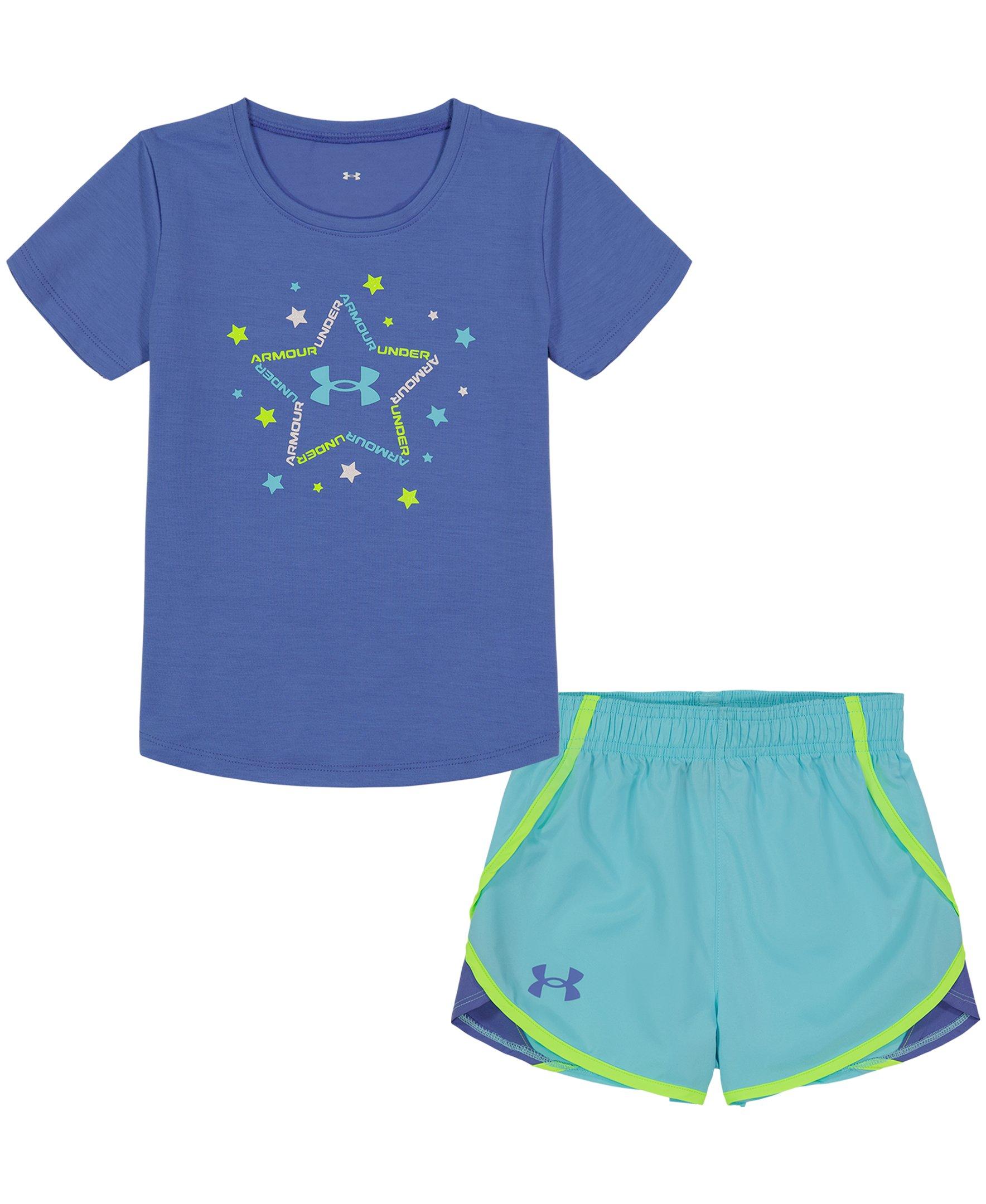 Under Armour Little Girls' Wordmark Star Set - BLUE Thumbnail View 1
