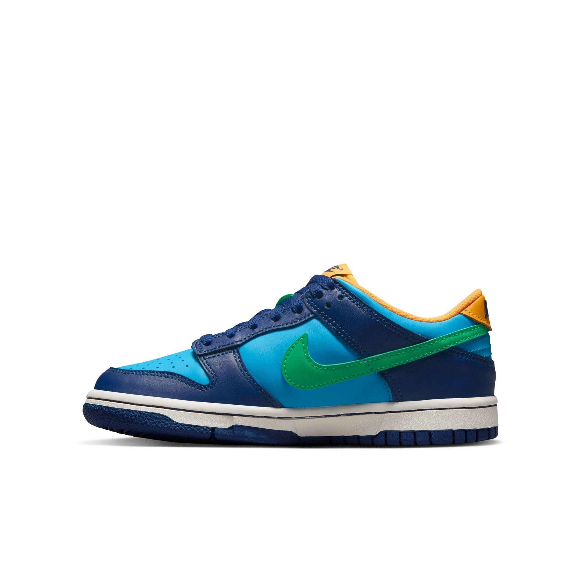 Nike Dunk Low "Baltic Blue/Electric Algae/Deep Royal" Grade School Kids' Shoe - BALTIC BLUE/ELECTRIC ALGAE/DEEP ROYAL Thumbnail View 3