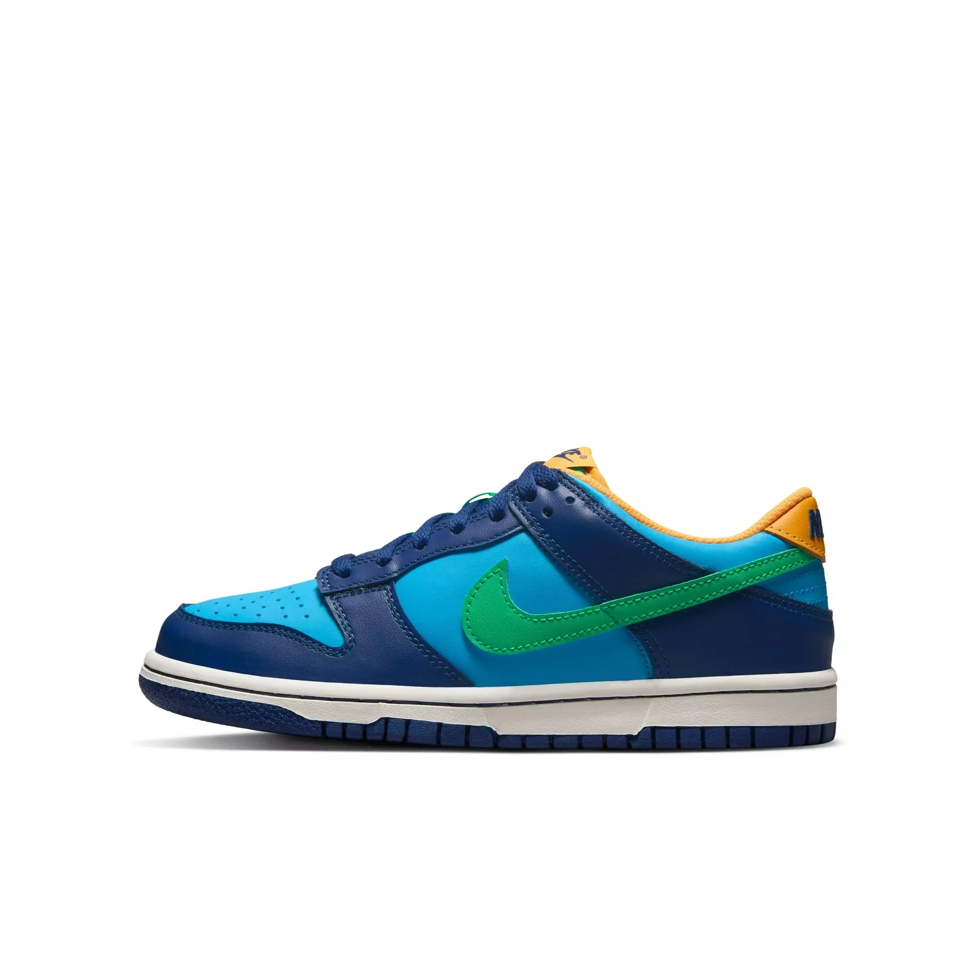Nike Dunk Low "Baltic Blue/Electric Algae/Deep Royal" Grade School Kids' Shoe - BALTIC BLUE/ELECTRIC ALGAE/DEEP ROYAL