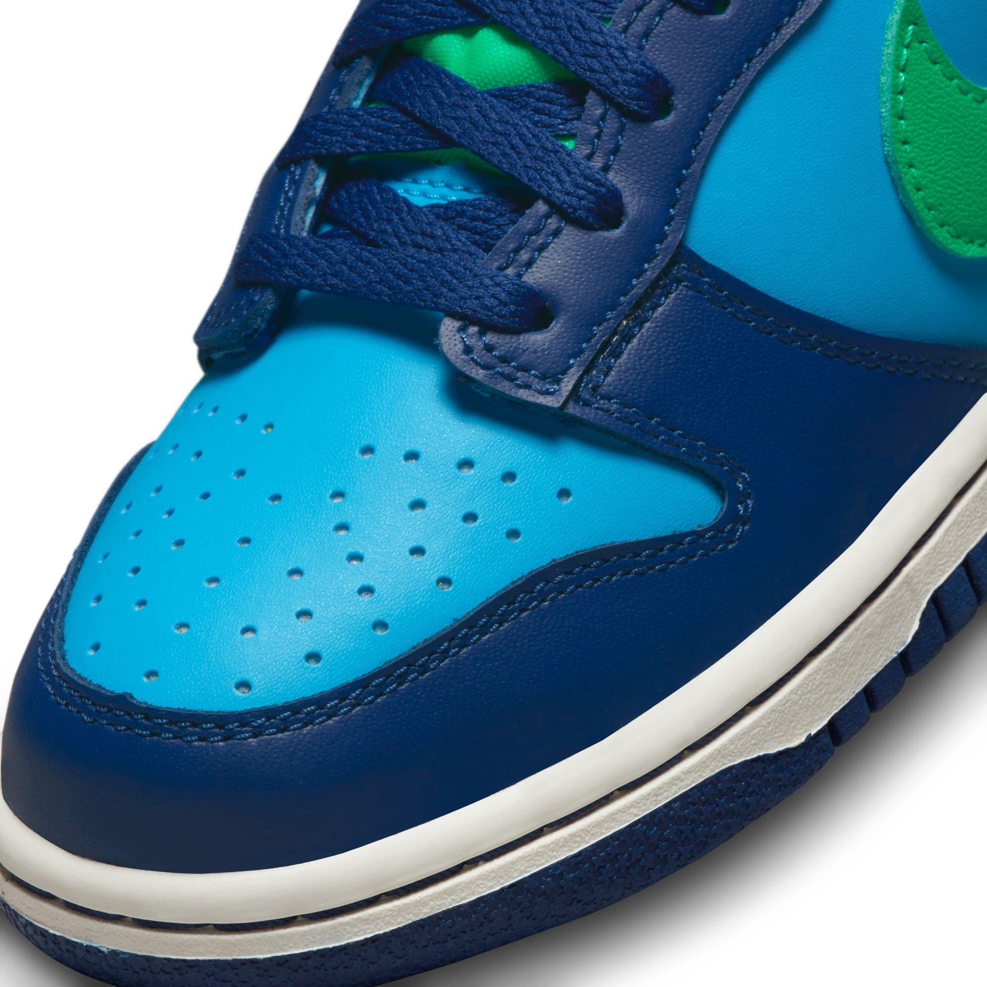Nike Dunk Low "Baltic Blue/Electric Algae/Deep Royal" Grade School Kids' Shoe - BALTIC BLUE/ELECTRIC ALGAE/DEEP ROYAL Thumbnail View 9