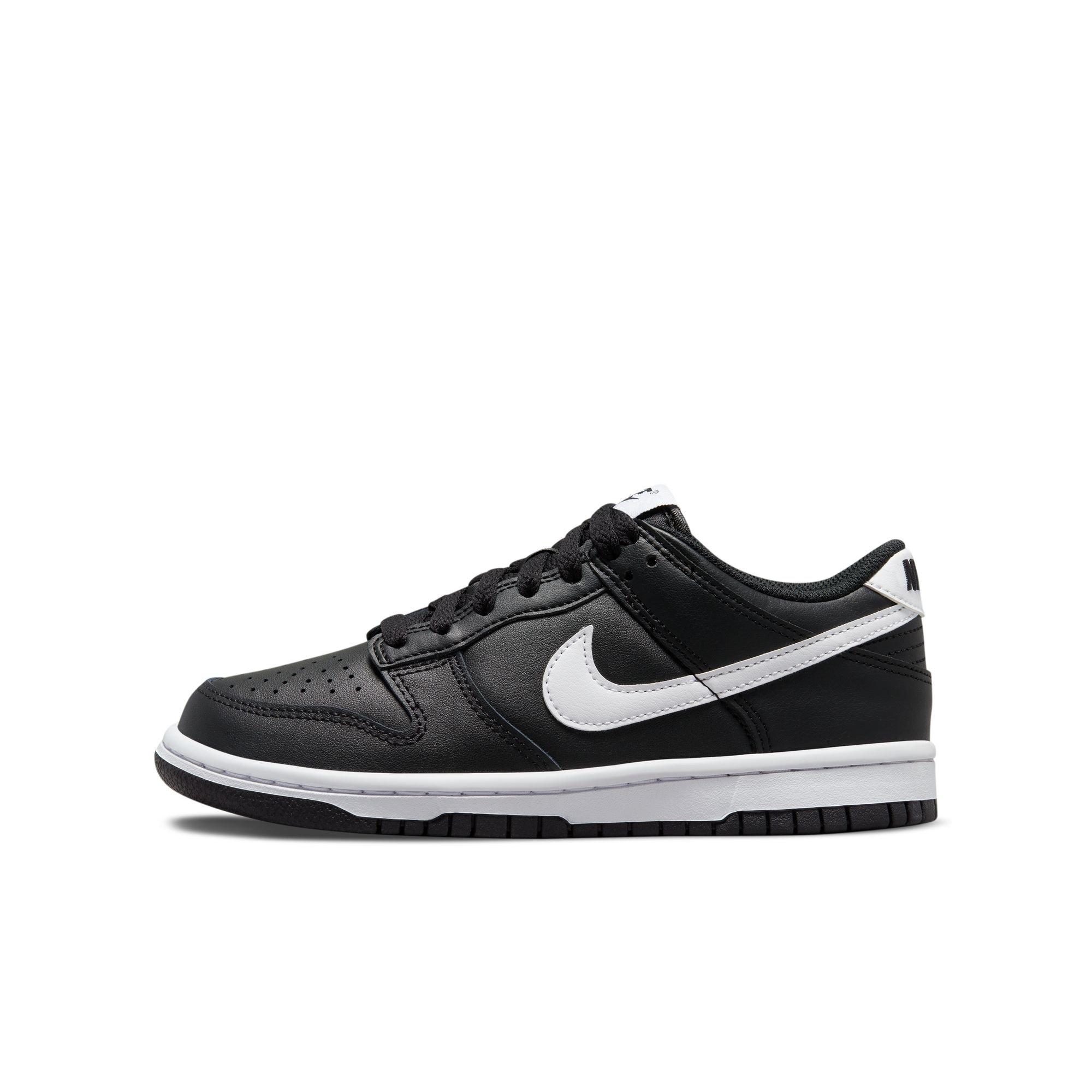 Nike Dunk Low "Black/White/Black" Grade School Boys' Shoe - BLACK/WHITE/BLACK Thumbnail View 3