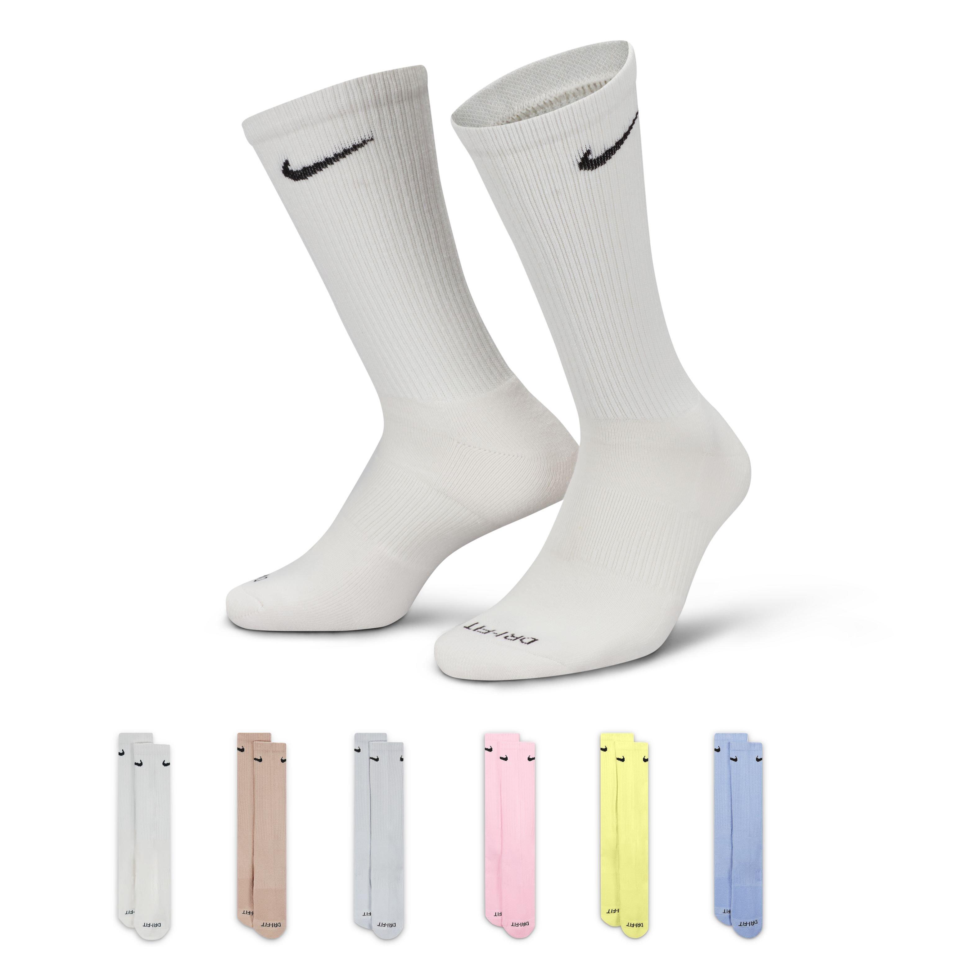 Nike Everyday Plus Cushioned Training Crew Socks (6 Pairs)-Assorted -  Hibbett