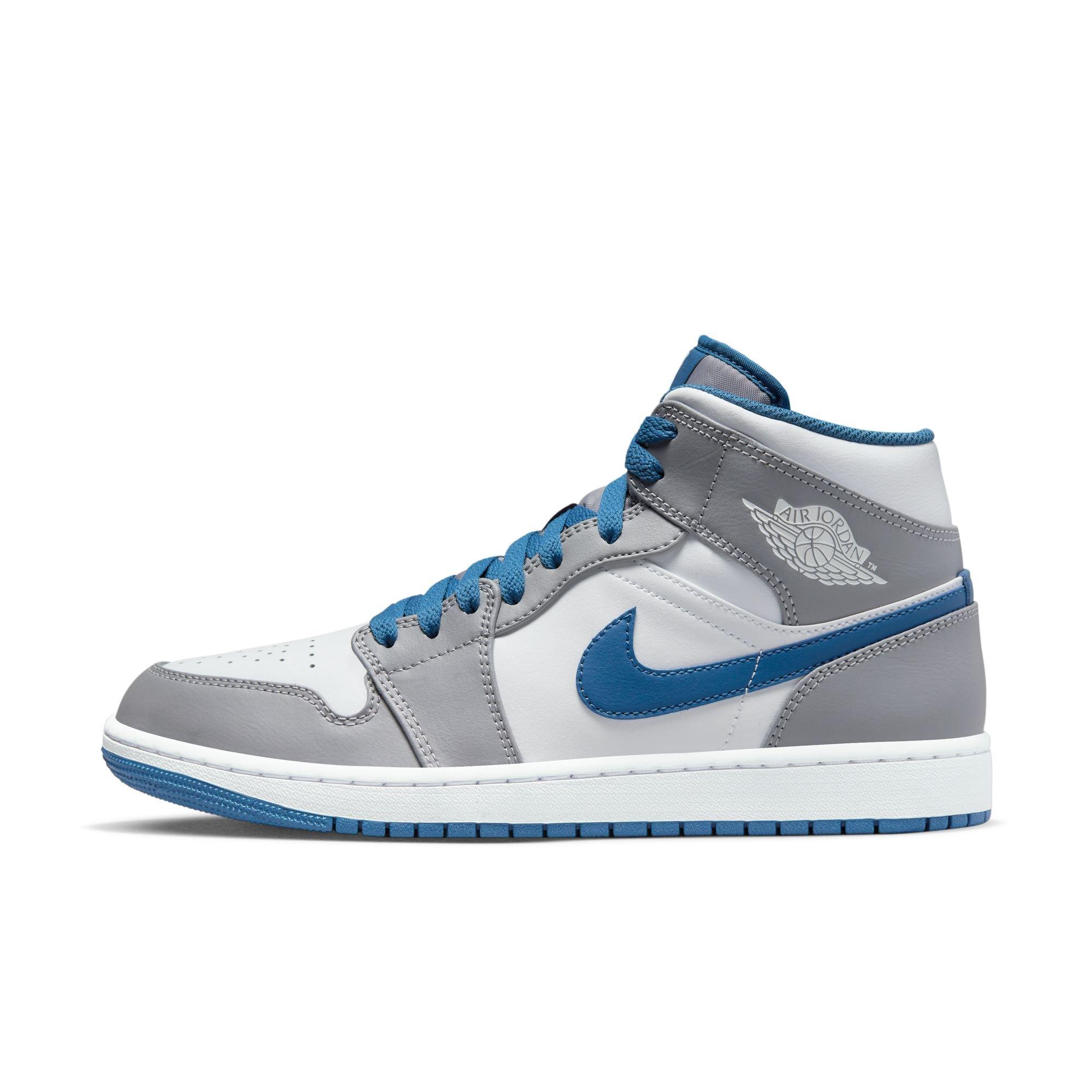 White and clearance blue jordan ones