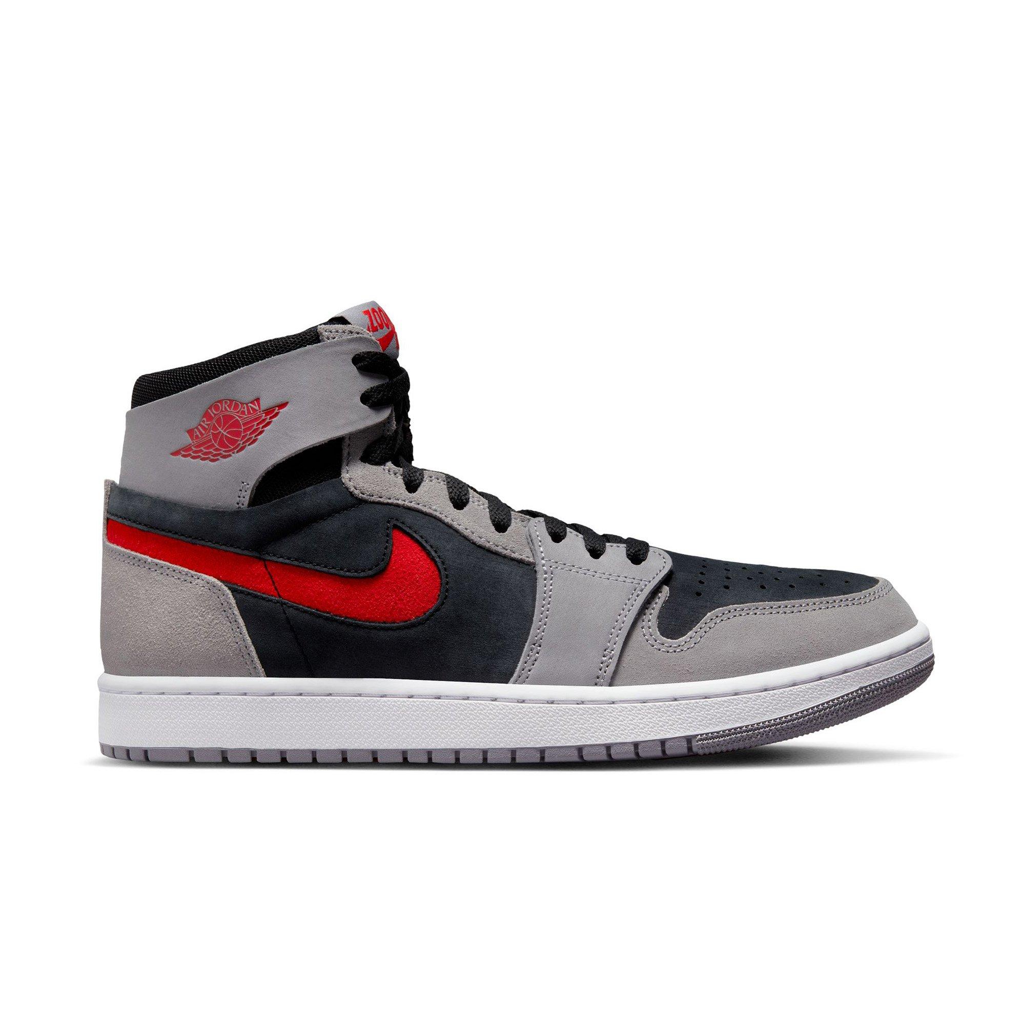 Air jordan 1 black sale red gray