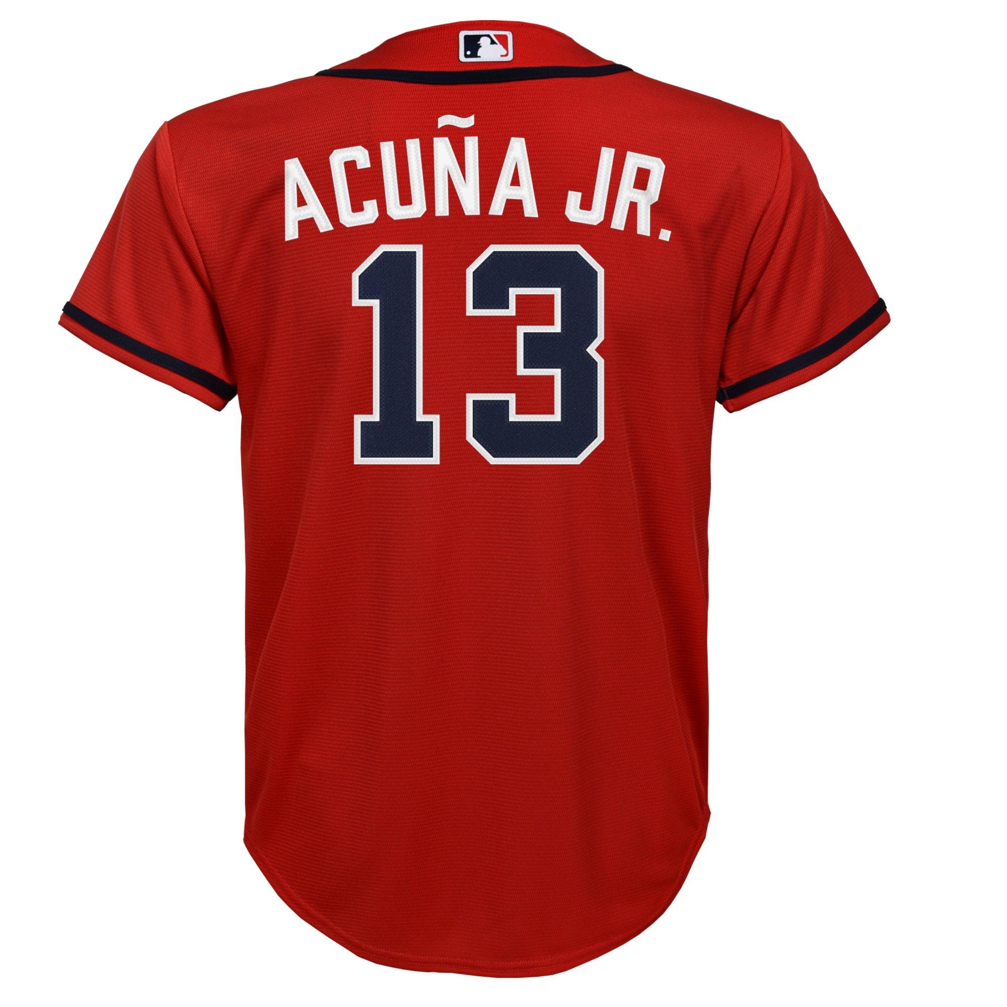 Nike / Youth Atlanta Braves Ronald Acuna Jr. #13 Navy T-Shirt