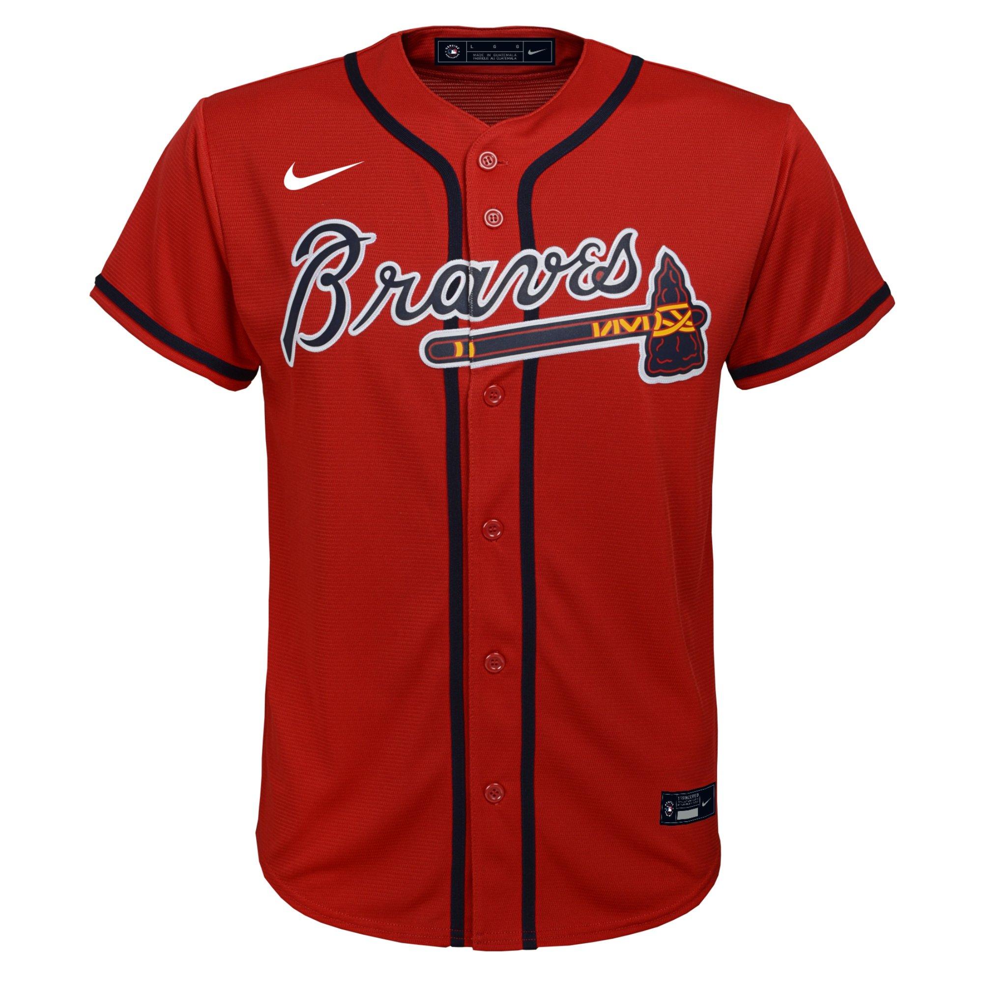 Nike Men's Replica Atlanta Braves Acuna Jr. #13 Red Cool Base