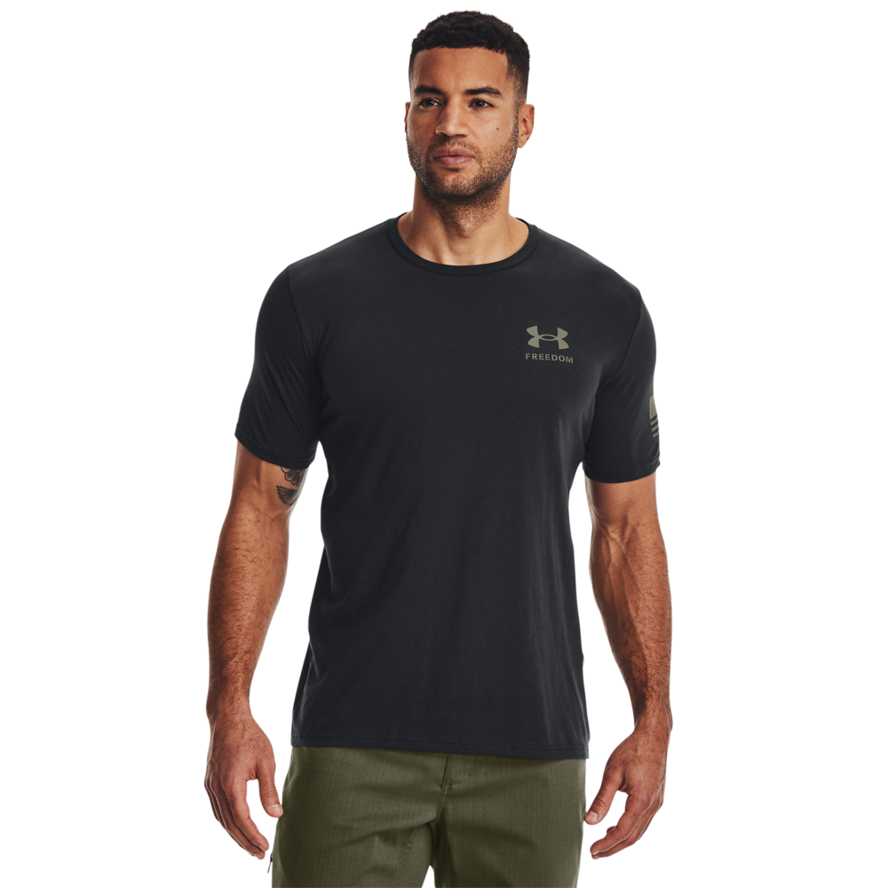 Under Armour Men's Freedom Flag Tee-Black/Green - Hibbett