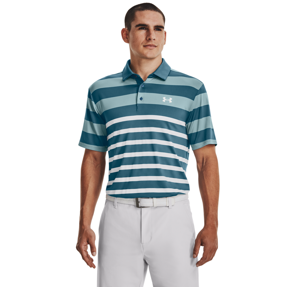 Under Armour Men's Playoff Stripes 3.0 Polo Shirt - BLUE Thumbnail View 1