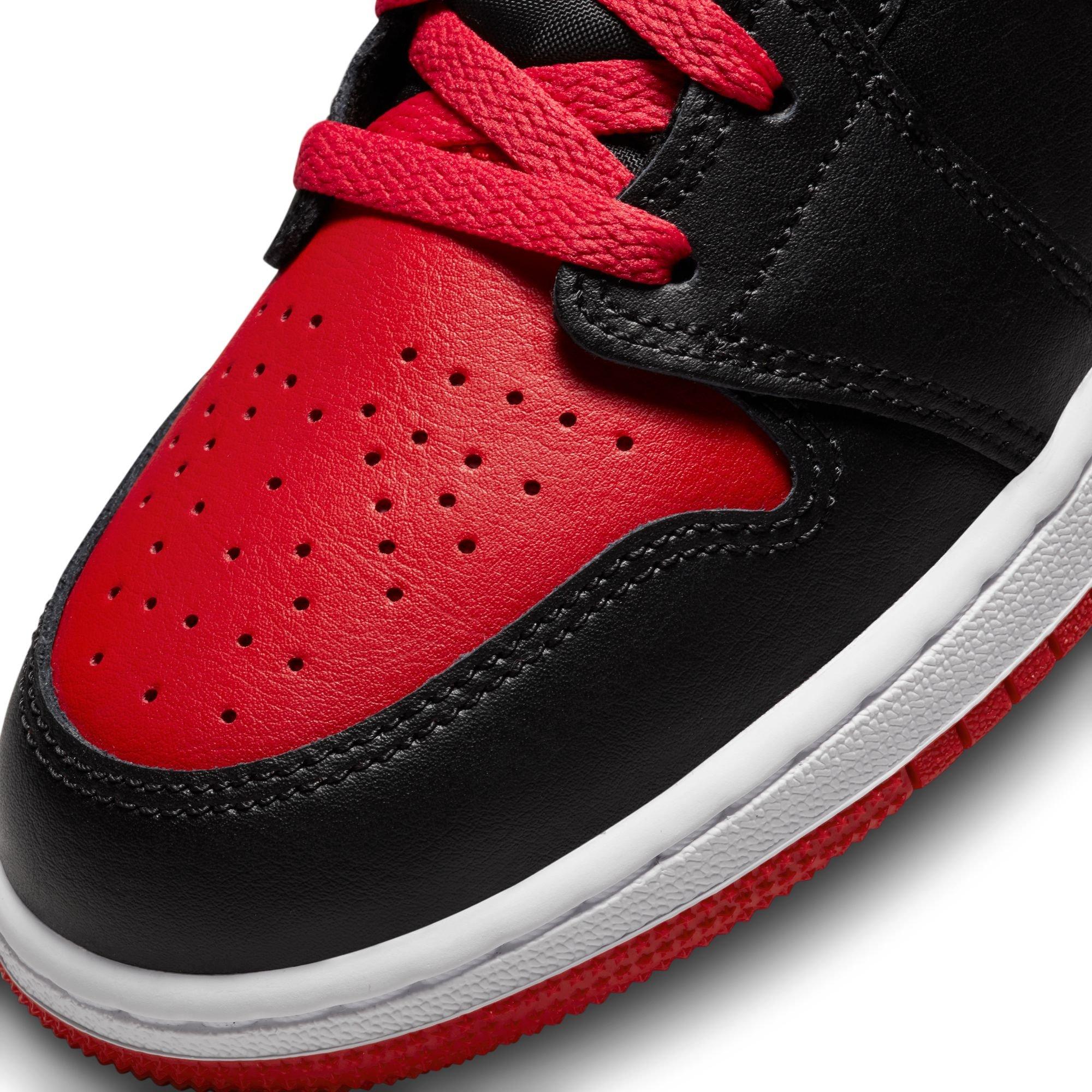 Nike Air Force 1 Black/University Red Grade School Boys' Shoe - Hibbett