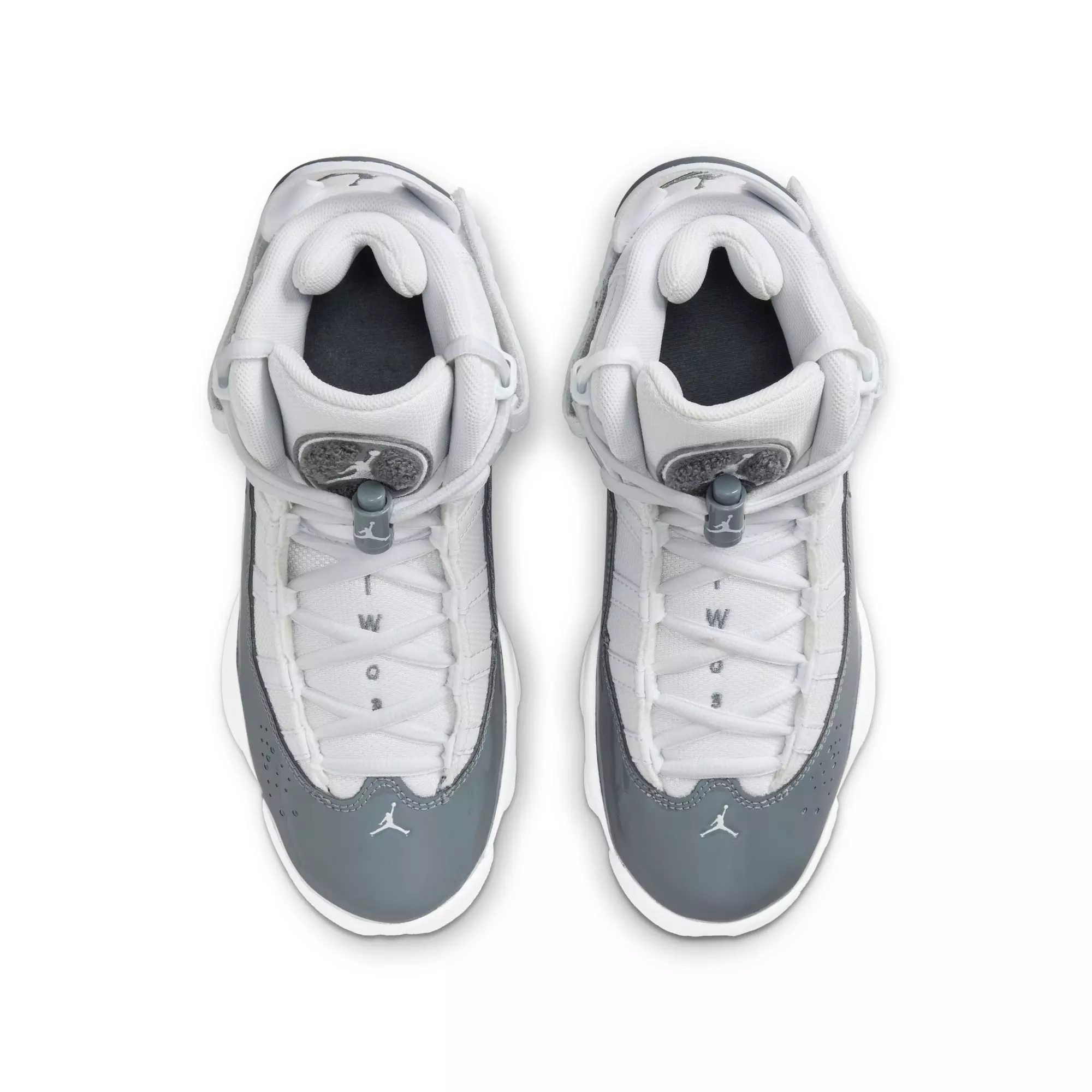 Jordan 6 Rings "White/Cool Grey" Grade School Boys' Shoe - WHITE/GREY