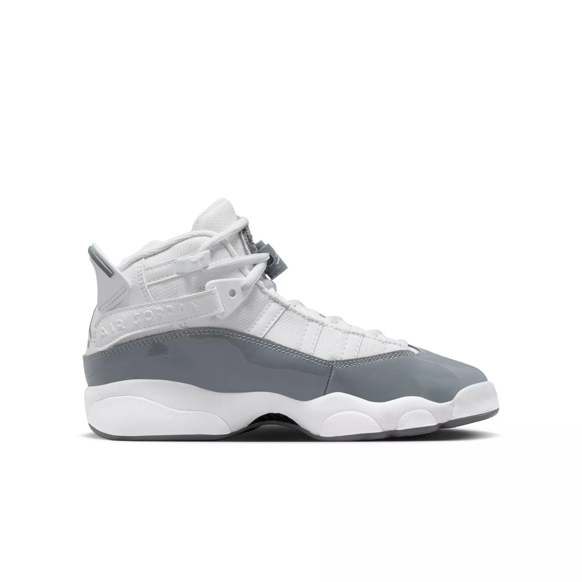 Jordan 6 Rings "White/Cool Grey" Grade School Boys' Shoe - WHITE/GREY