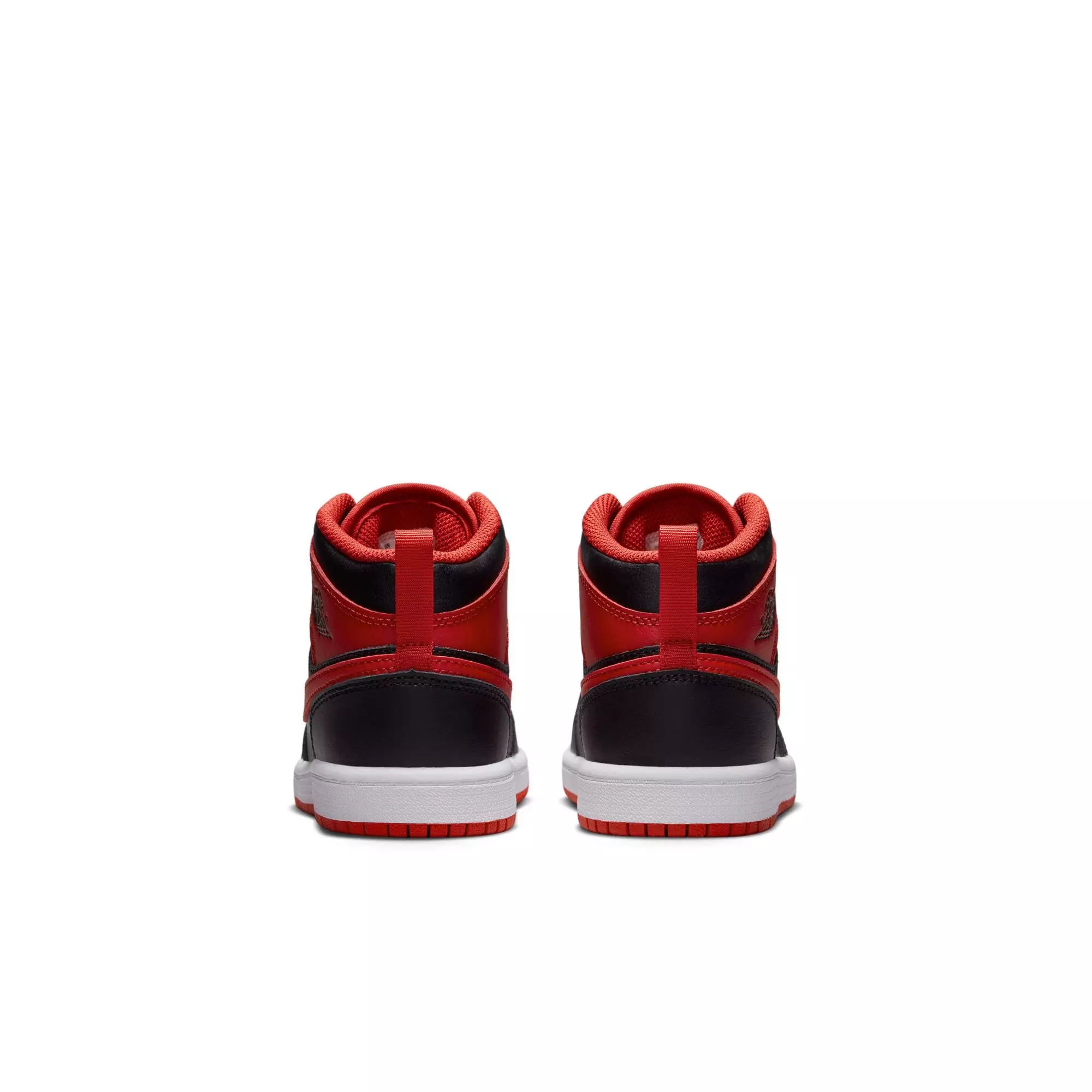 Jordan 1 Mid "Black/Fire Red/White" Preschool Boys' Shoe - RED/BLACK/WHITE