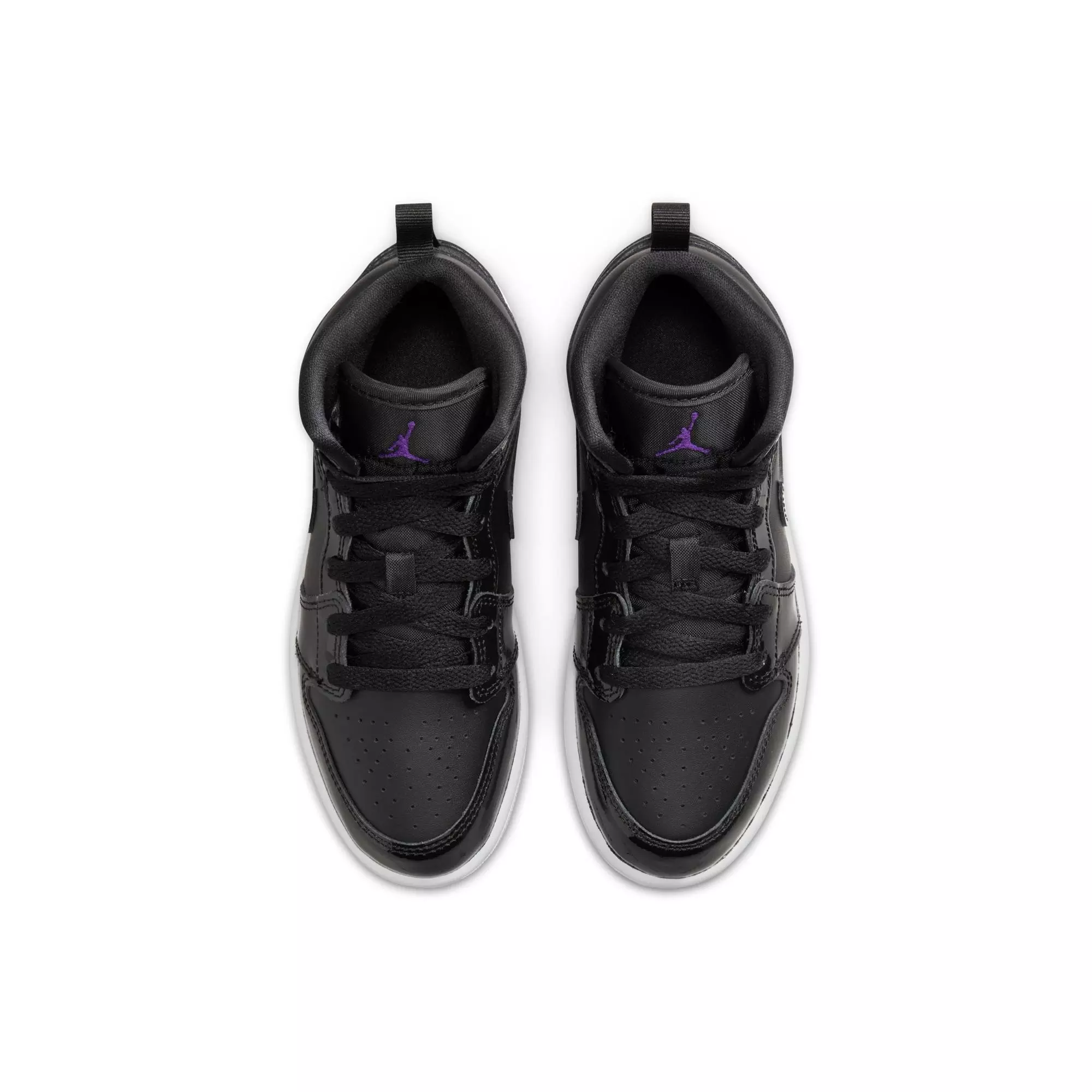 Jordan 1 Mid SE "Black/Dark Concord/White" Preschool Boys' Shoe - BLACK/WHITE/PURPLE