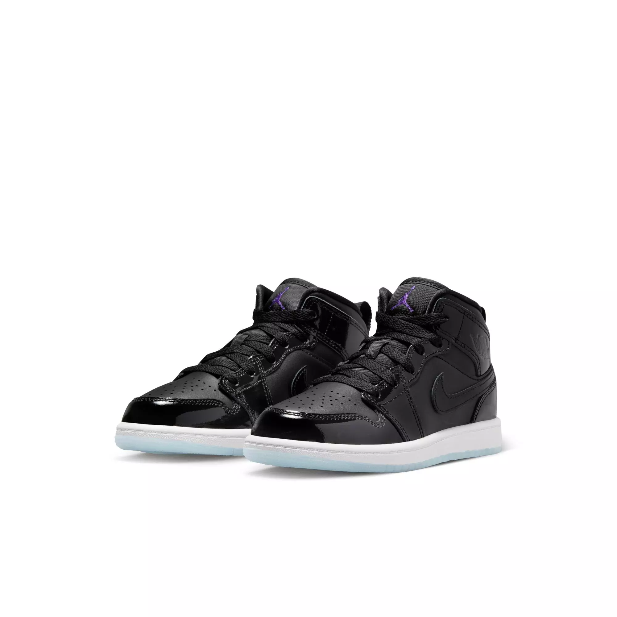 Jordan 1 Mid SE "Black/Dark Concord/White" Preschool Boys' Shoe - BLACK/WHITE/PURPLE