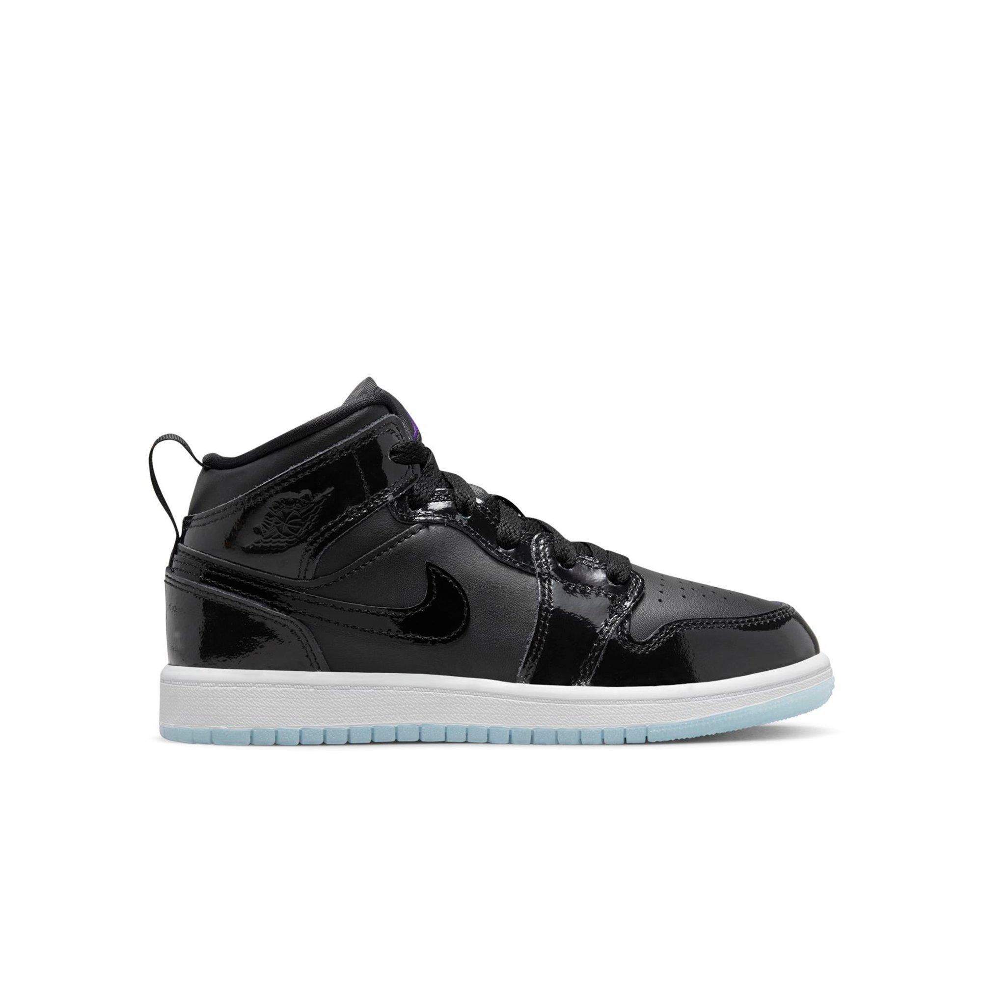 Jordan 1 Mid SE "Black/Dark Concord/White" Preschool Boys' Shoe