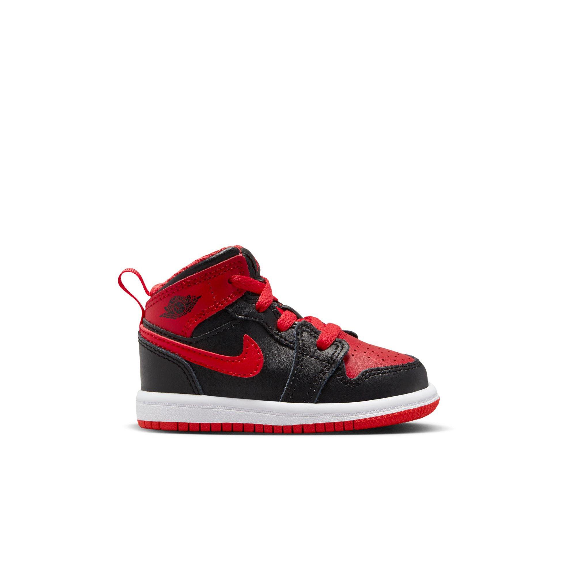 Jordan 1 mid gym 2025 red/black/white toddler boys' shoe