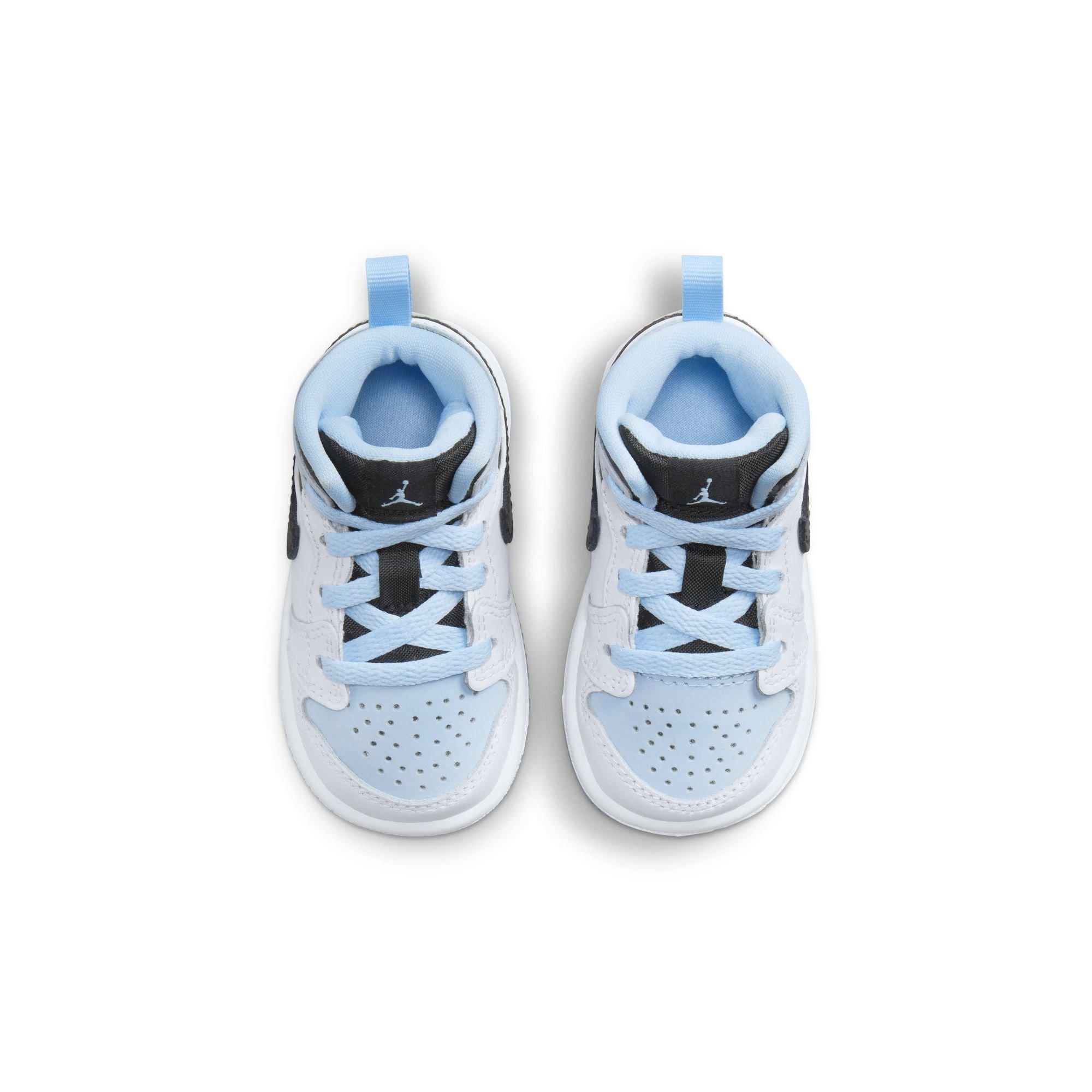 Jordan 1 Mid SE White/Ice Blue/Black Men's Shoe - Hibbett