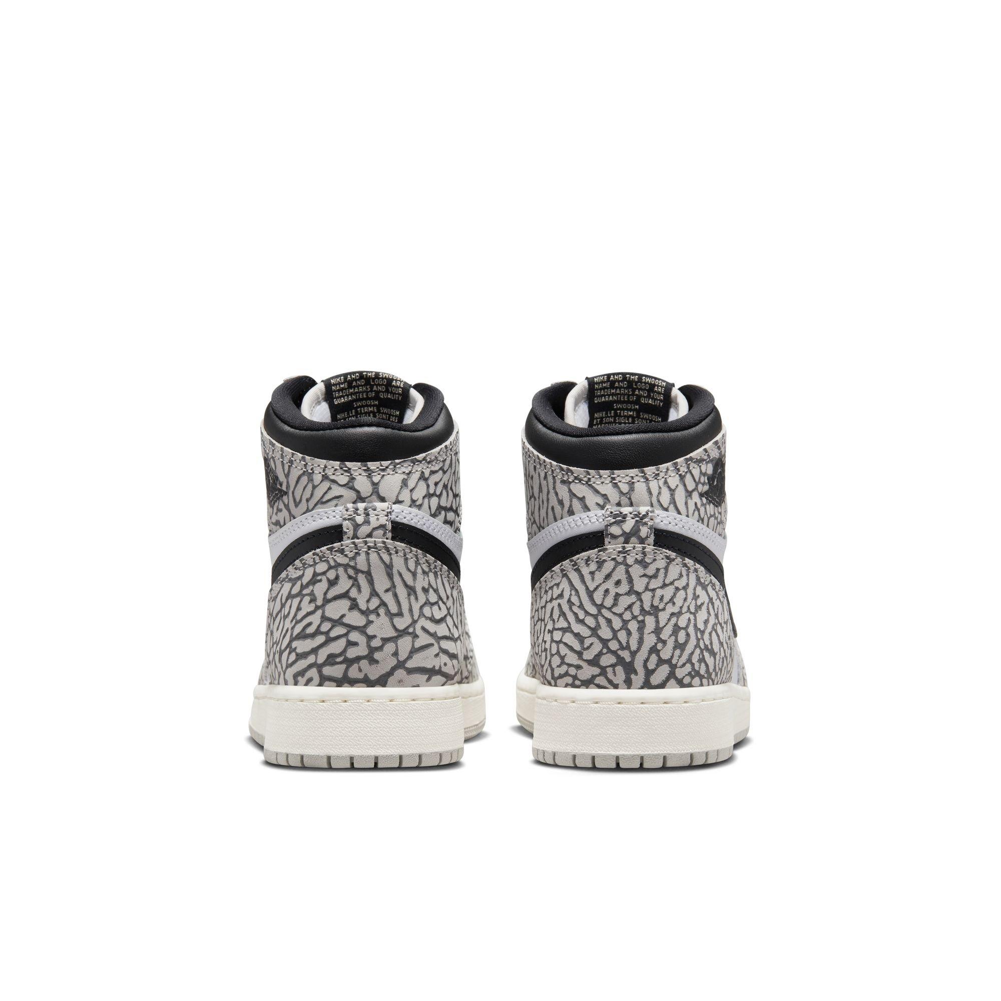Jordan 1 Retro High OG "Elephant Print" Grade School Kids' Shoe - TECH GREY/MUSLIN/BLACK Thumbnail View 8
