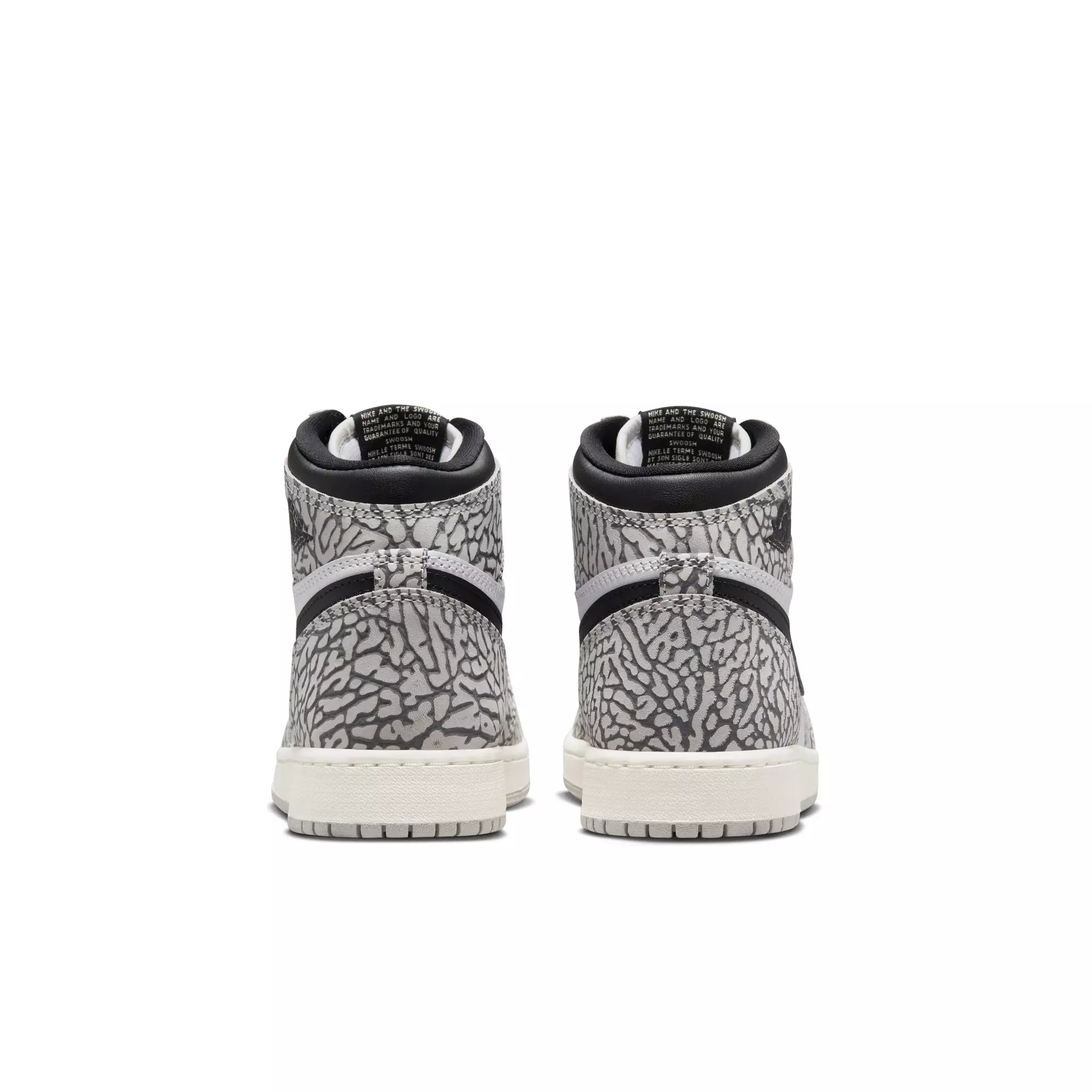 Jordan 1 Retro High OG "Elephant Print" Grade School Kids' Shoe - TECH GREY/MUSLIN/BLACK