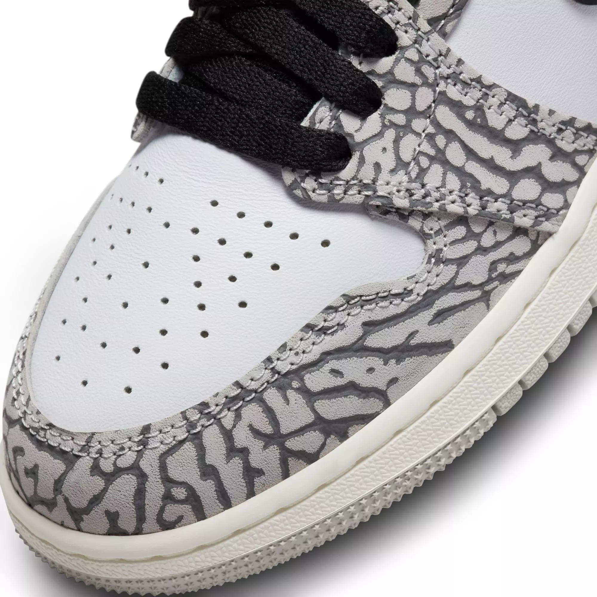 Jordan 1 Retro High OG "Elephant Print" Grade School Kids' Shoe - TECH GREY/MUSLIN/BLACK