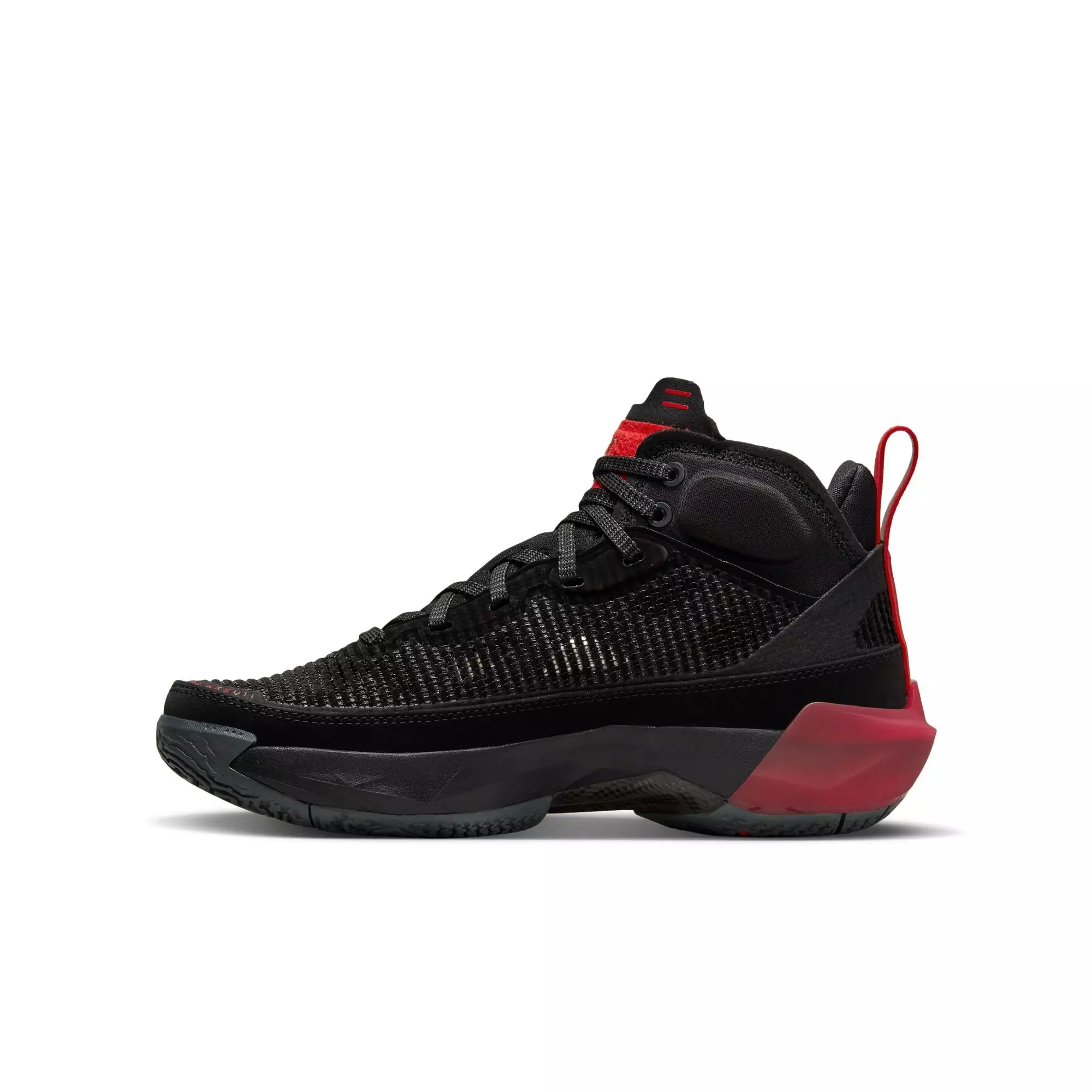 Jordan XXXVII "Bred" Grade School Kids' Basketball Shoe - BLACK/METALLIC GOLD/UNIVERSITY RED