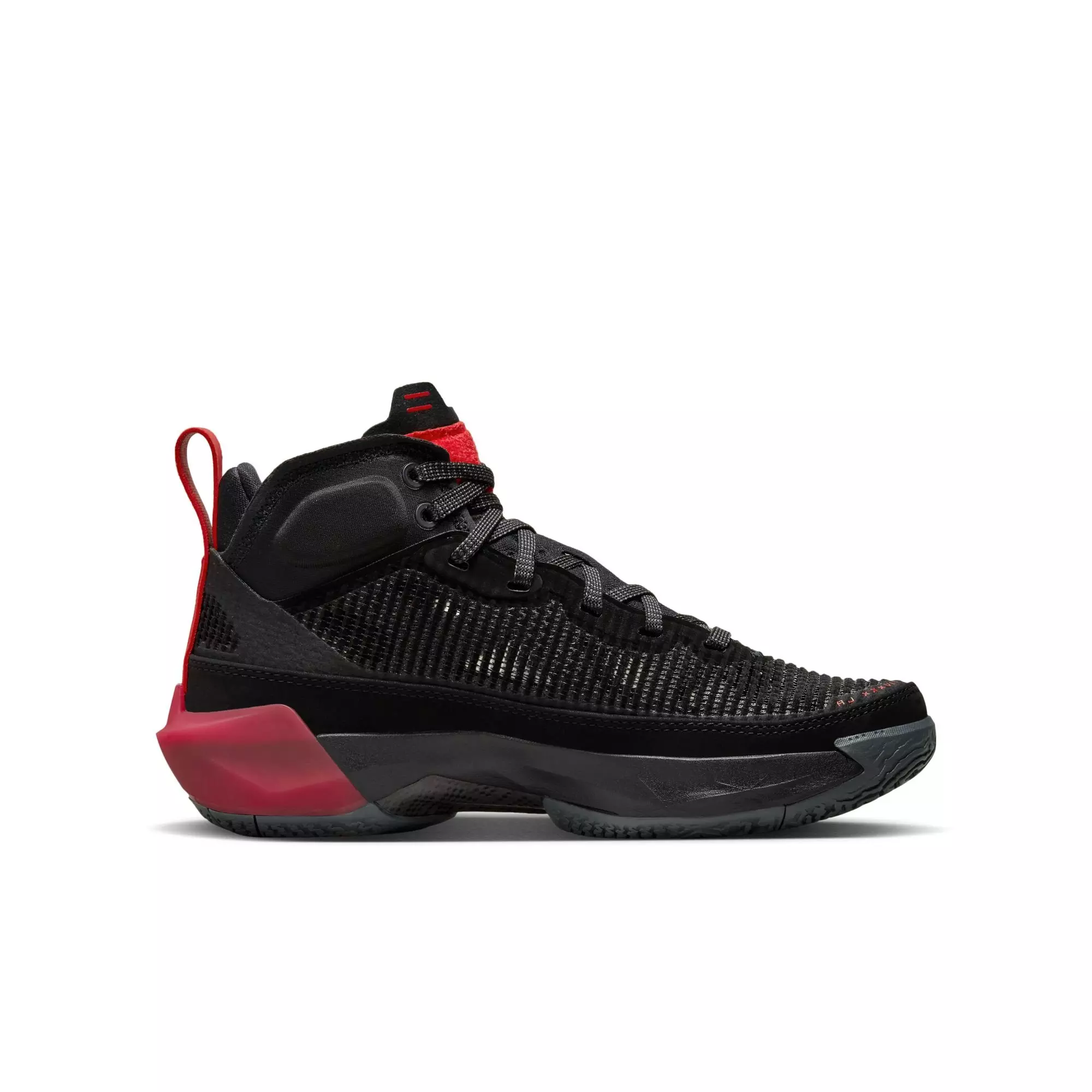 Jordan XXXVII "Bred" Grade School Kids' Basketball Shoe - BLACK/METALLIC GOLD/UNIVERSITY RED