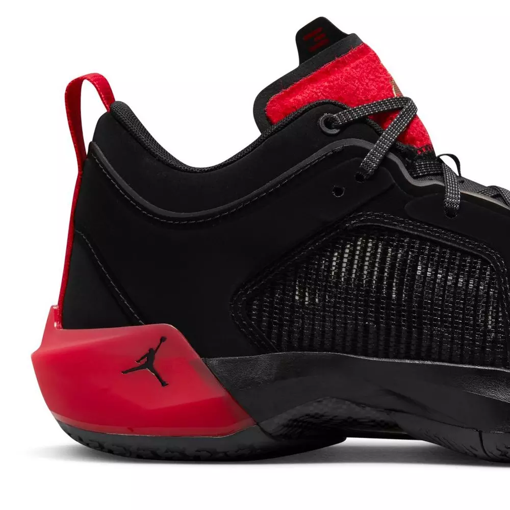 Jordan XXXVII "Bred" Grade School Kids' Basketball Shoe - BLACK/METALLIC GOLD/UNIVERSITY RED