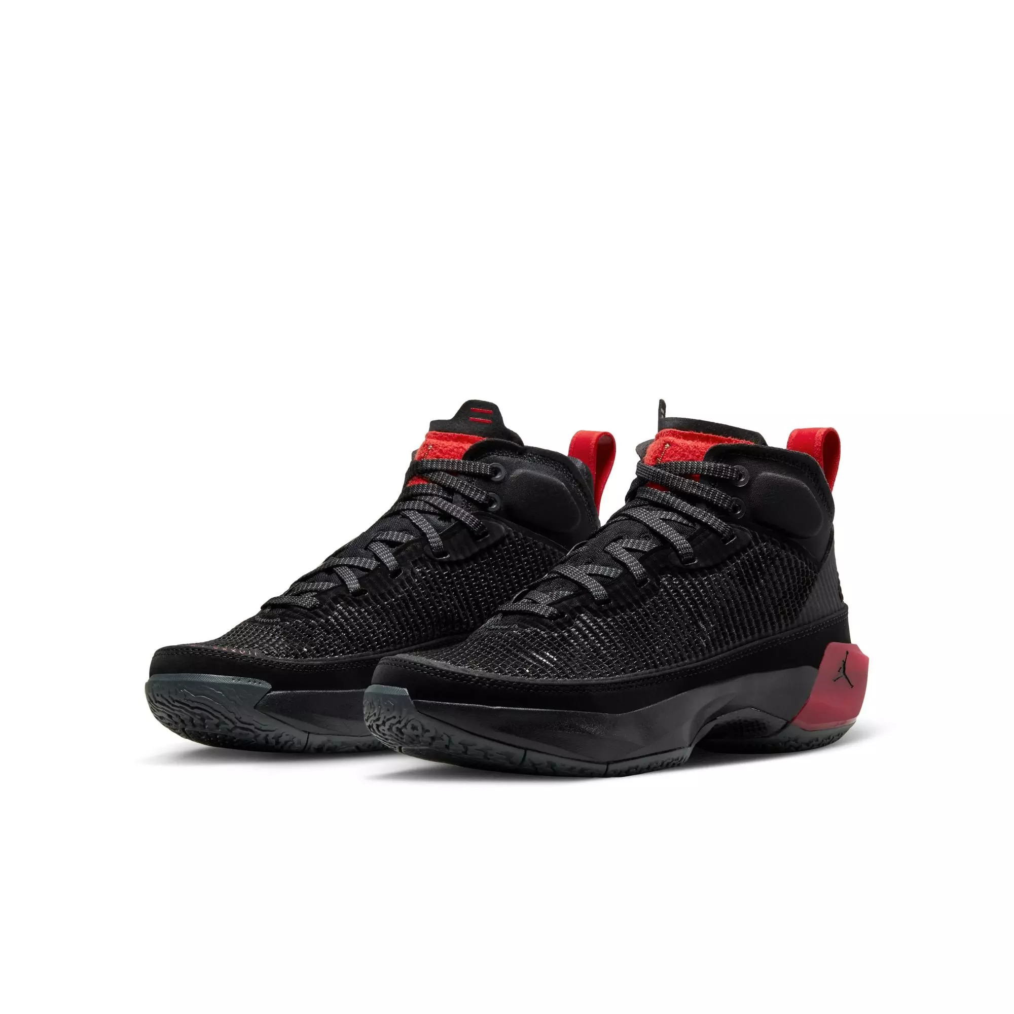 Jordan XXXVII "Bred" Grade School Kids' Basketball Shoe - BLACK/METALLIC GOLD/UNIVERSITY RED