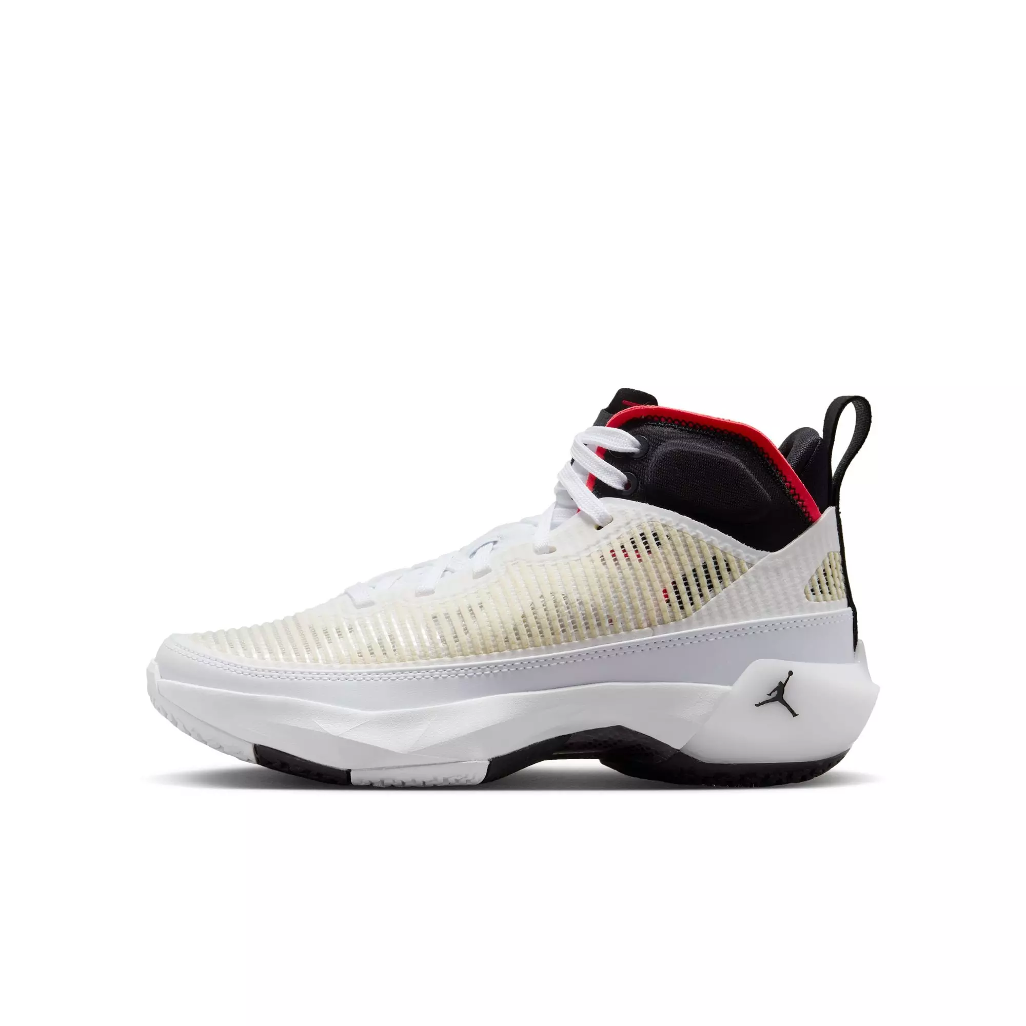 Jordan XXXVII "White/Black/Siren Red" Grade School Kids' Basketball Shoe - WHITE/BLACK/SIREN RED
