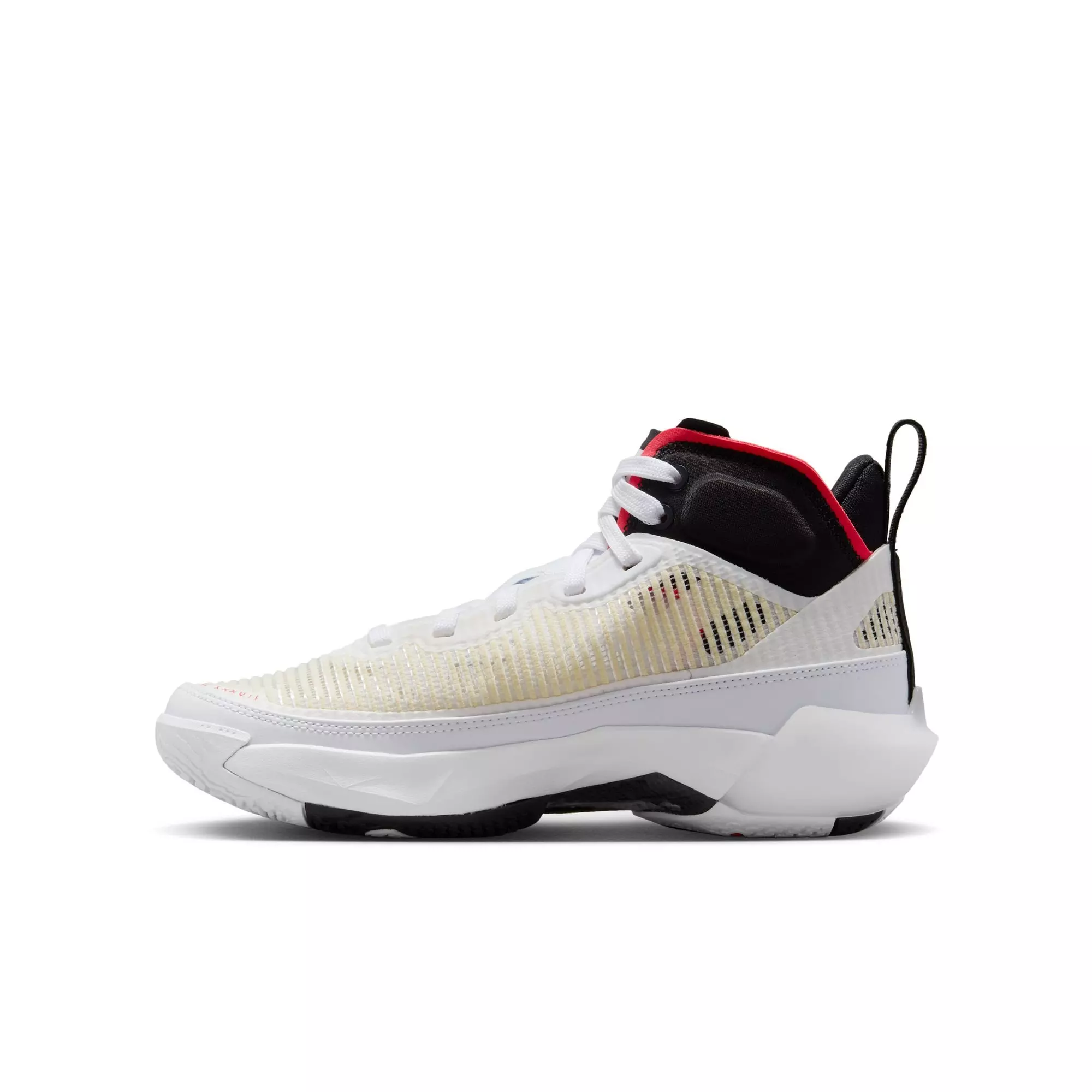 Jordan XXXVII "White/Black/Siren Red" Grade School Kids' Basketball Shoe - WHITE/BLACK/SIREN RED