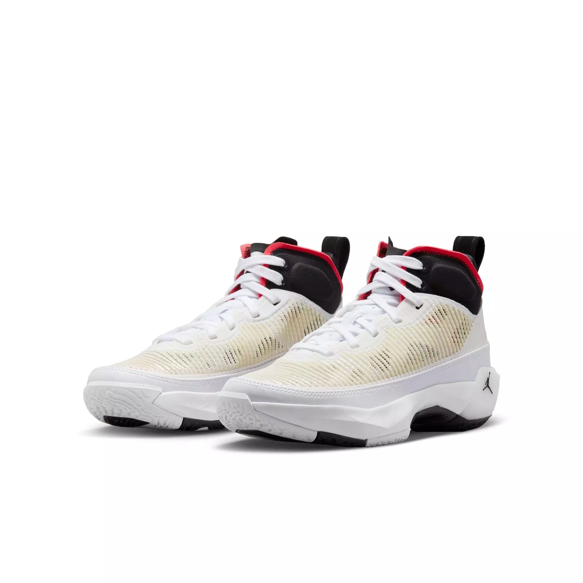 Jordan XXXVII "White/Black/Siren Red" Grade School Kids' Basketball Shoe - WHITE/BLACK/SIREN RED