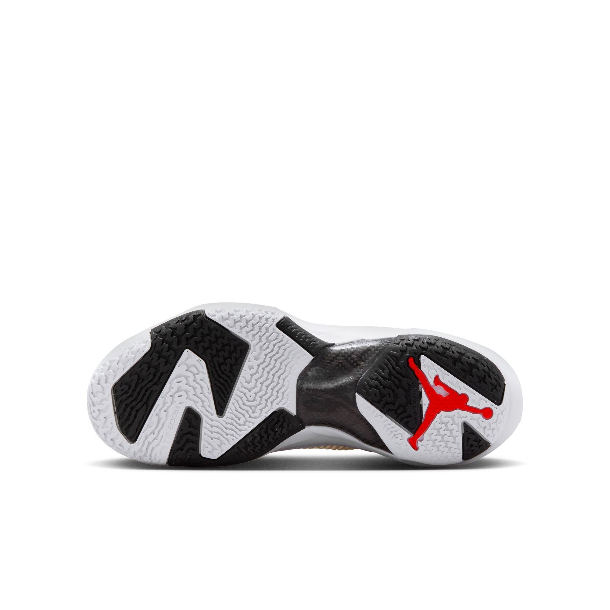 Jordan XXXVII "White/Black/Siren Red" Grade School Kids' Basketball Shoe - WHITE/BLACK/SIREN RED Thumbnail View 8