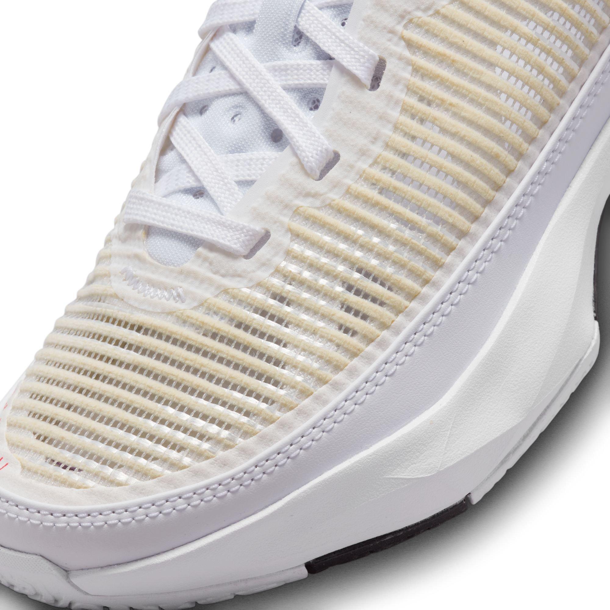 Jordan XXXVII "White/Black/Siren Red" Grade School Kids' Basketball Shoe - WHITE/BLACK/SIREN RED Thumbnail View 9