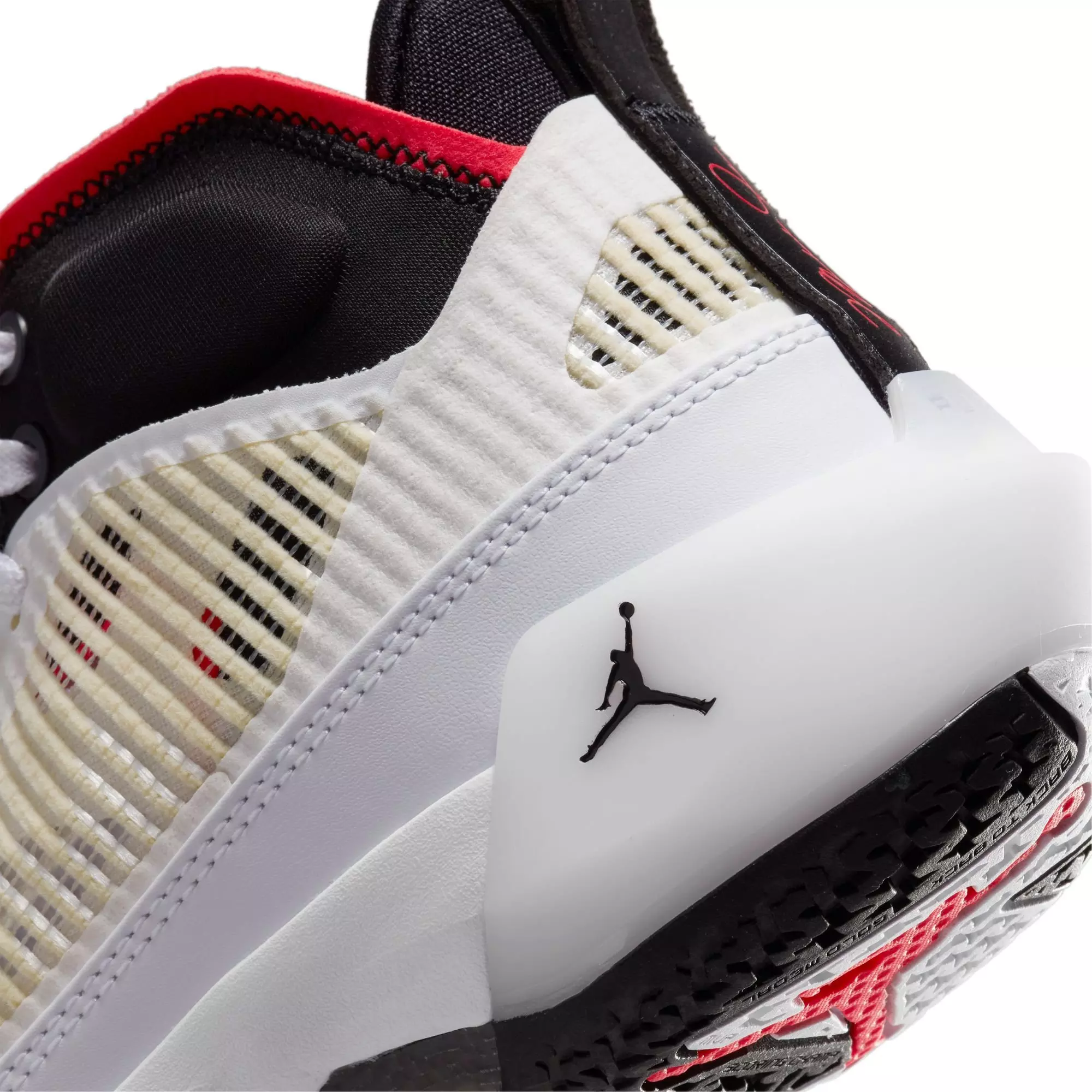 Jordan XXXVII "White/Black/Siren Red" Grade School Kids' Basketball Shoe - WHITE/BLACK/SIREN RED
