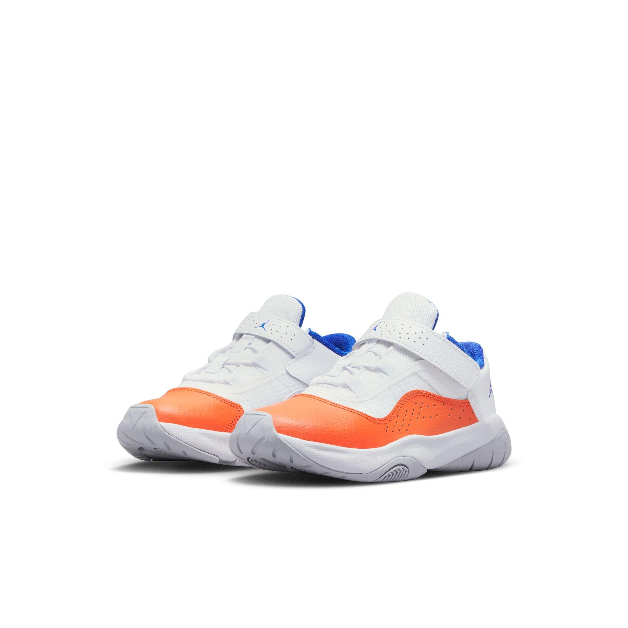 Jordan 11 CMFT Low Preschool Boys' "White/Hyper Royal/Safety Orange" Shoe