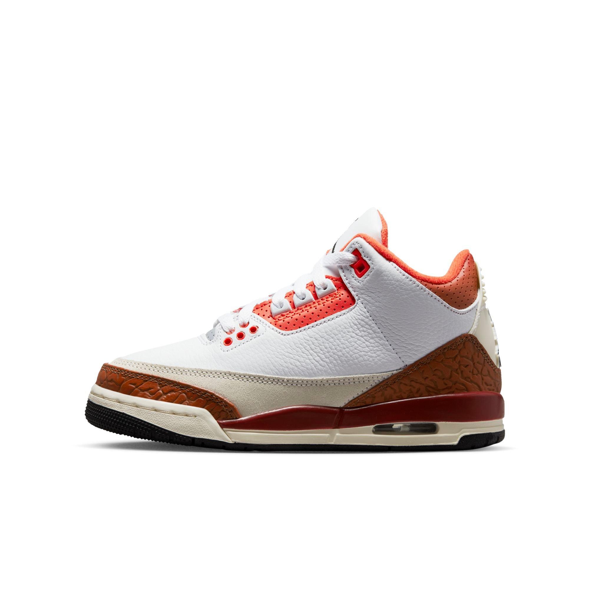 Air jordan 3 white best sale and orange