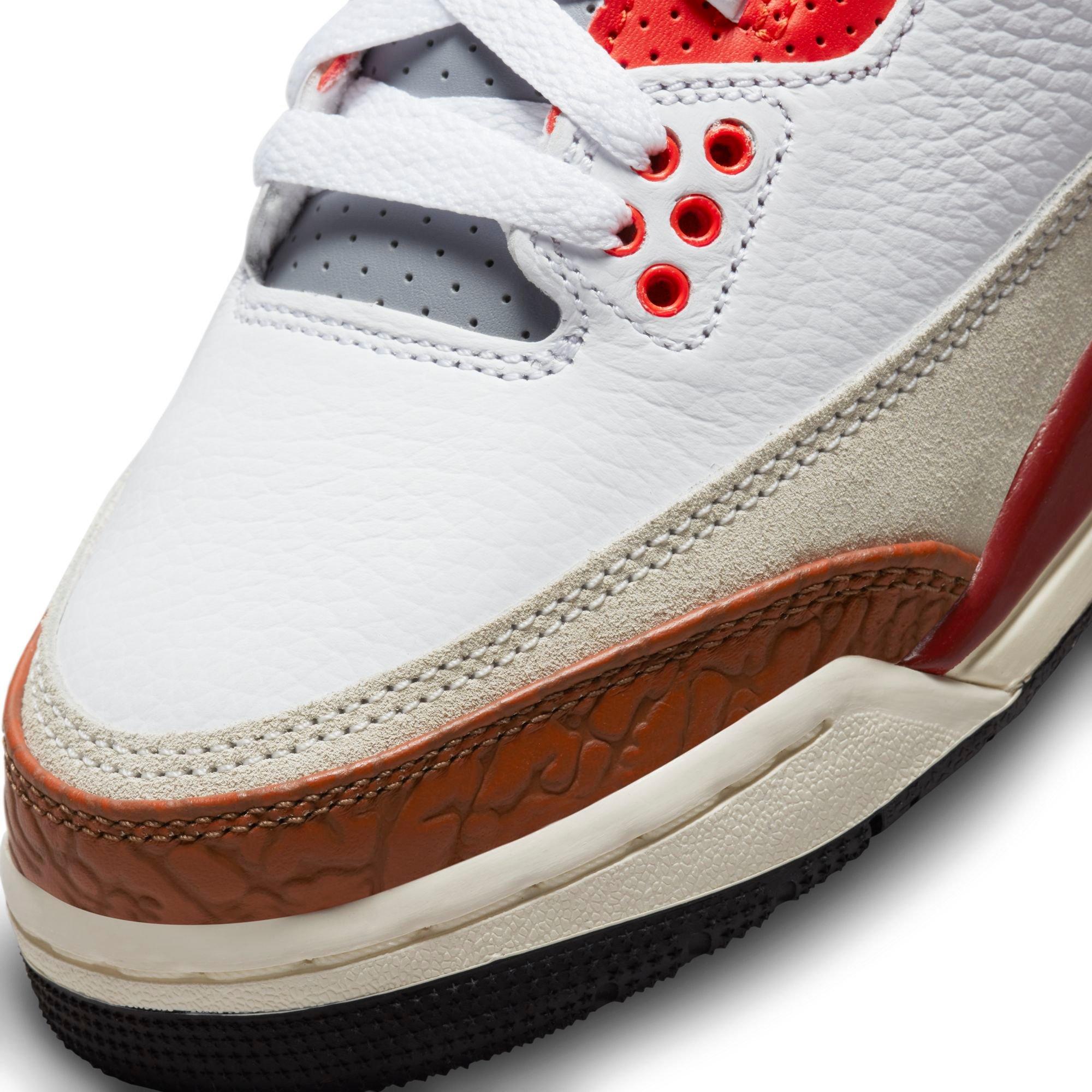 Jordan 3 Retro Grade School Kids' "White/Black/Mars Stone/Team Orange" Shoe