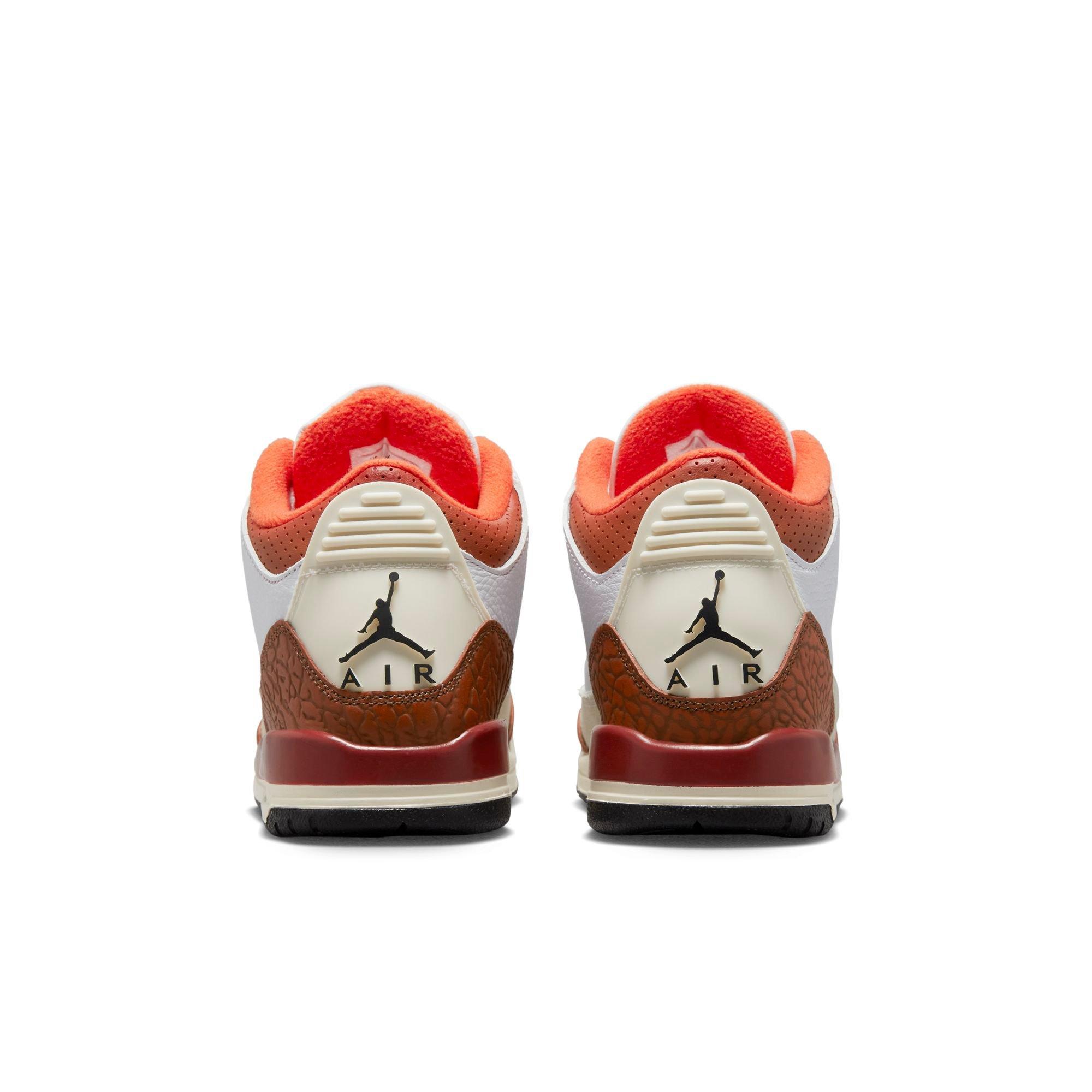 Jordan 3 Retro Grade School Kids' "White/Black/Mars Stone/Team Orange" Shoe