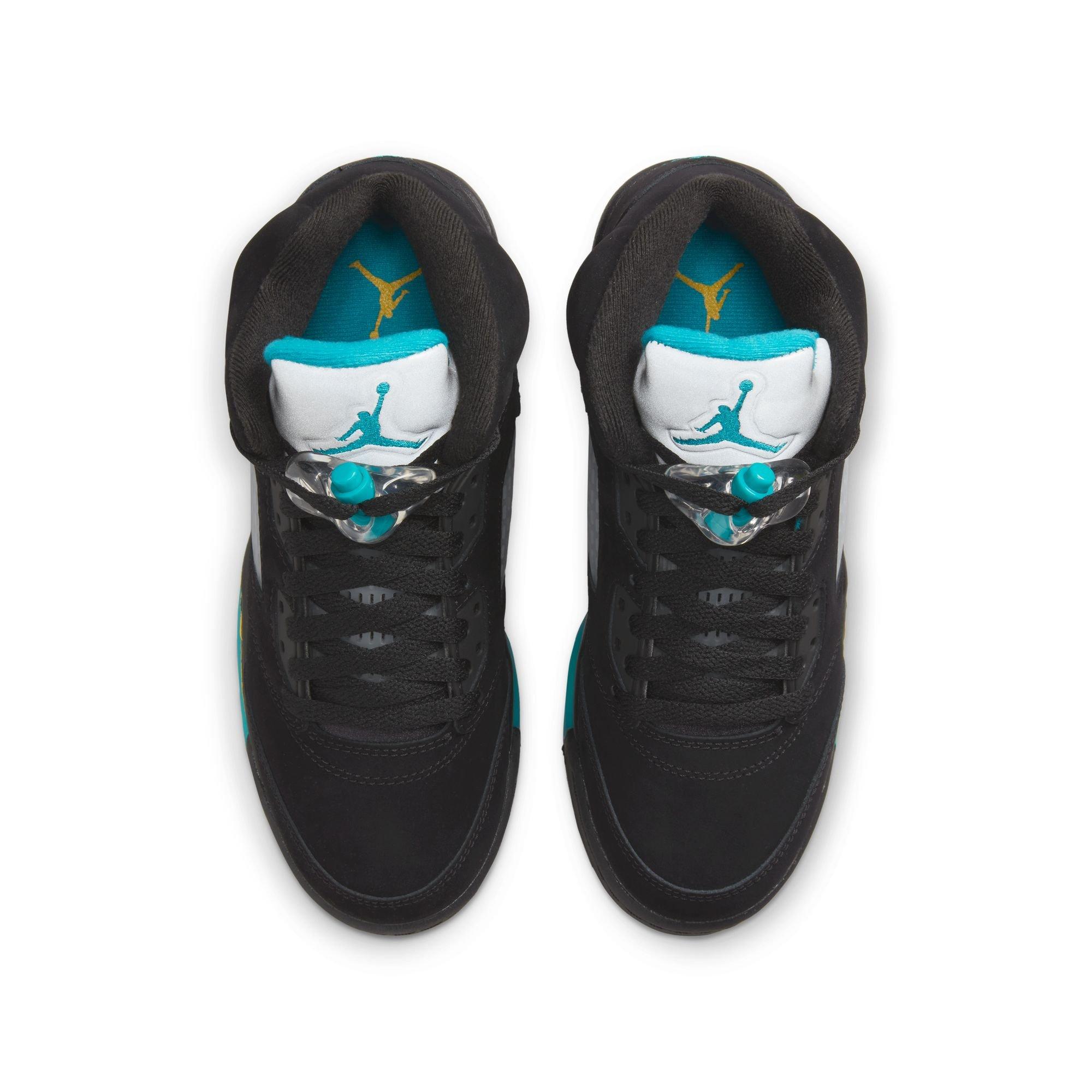 Jordan 5 Retro Grade School Kids' "Black/Aquatone/Taxi" Shoe