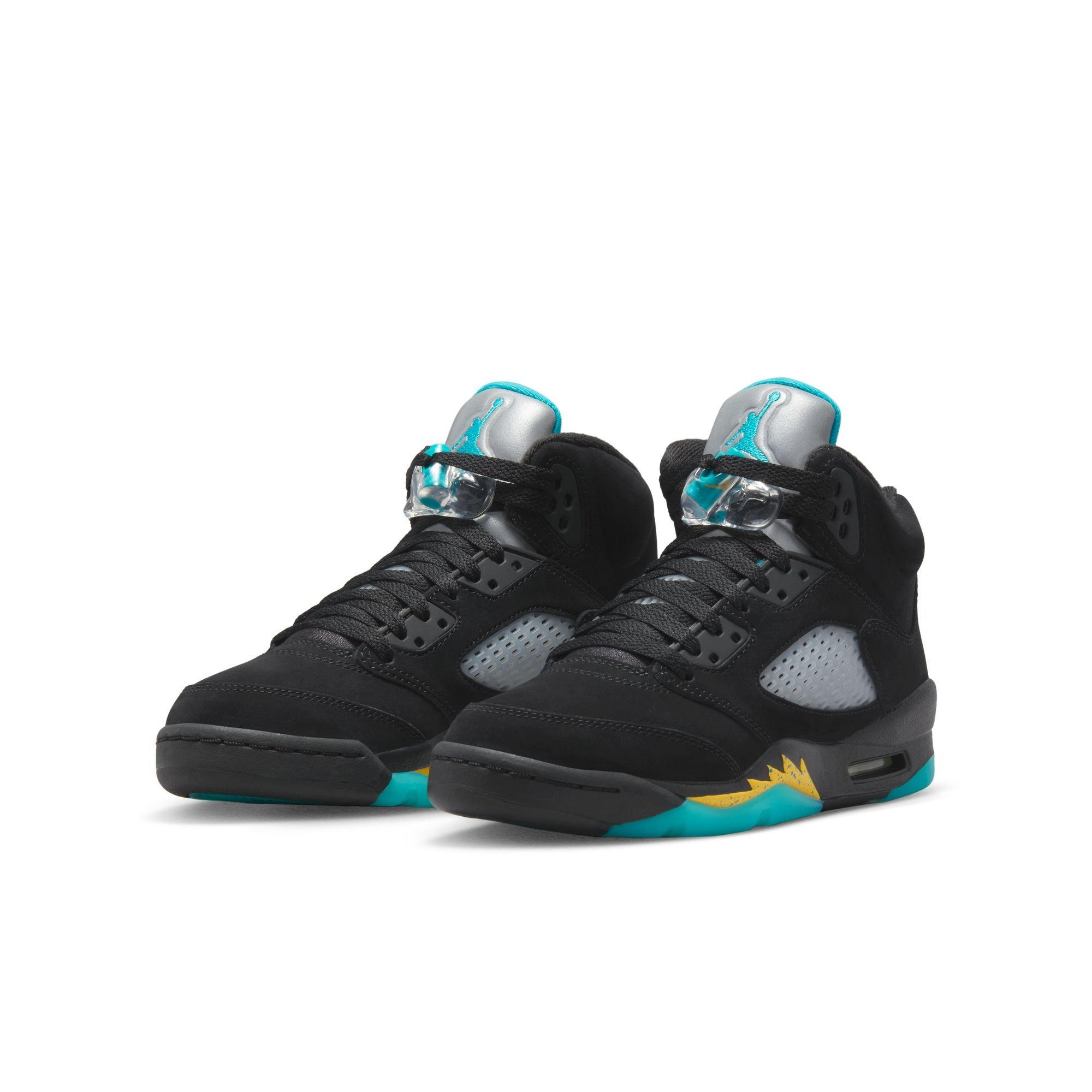 Jordan 5 Retro Grade School Kids' "Black/Aquatone/Taxi" Shoe