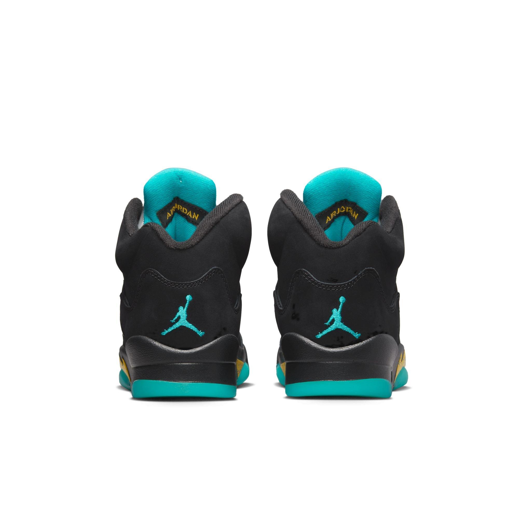 Jordan 5 Retro Grade School Kids' "Black/Aquatone/Taxi" Shoe