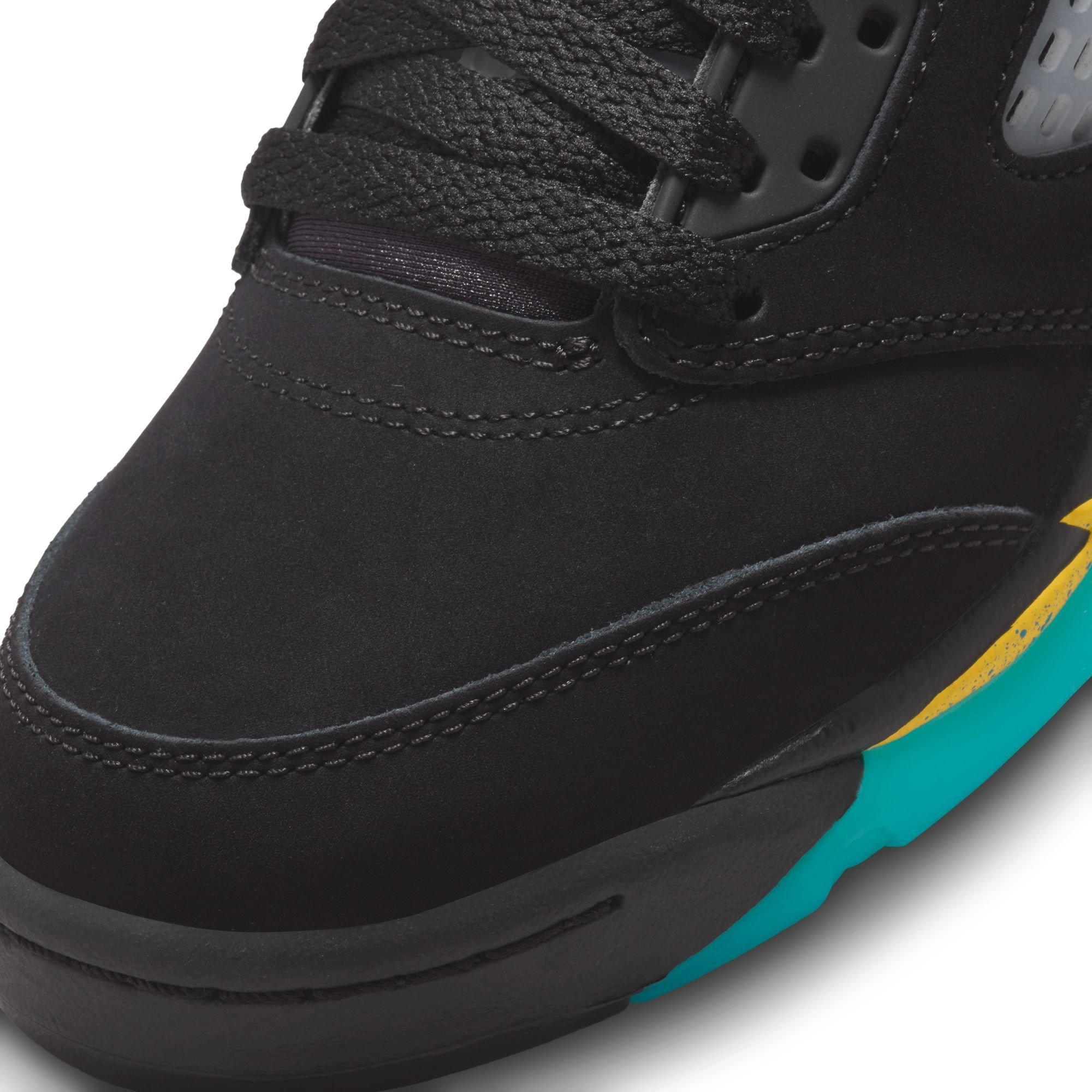 Jordan 5 Retro Grade School Kids' "Black/Aquatone/Taxi" Shoe