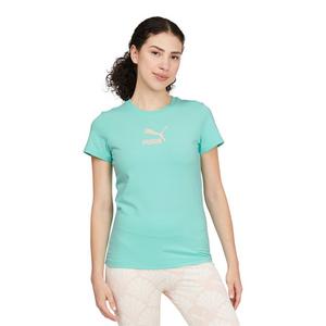 PUMA Women's Nouvelle Travels Small Logo Tee - Mint - MINT