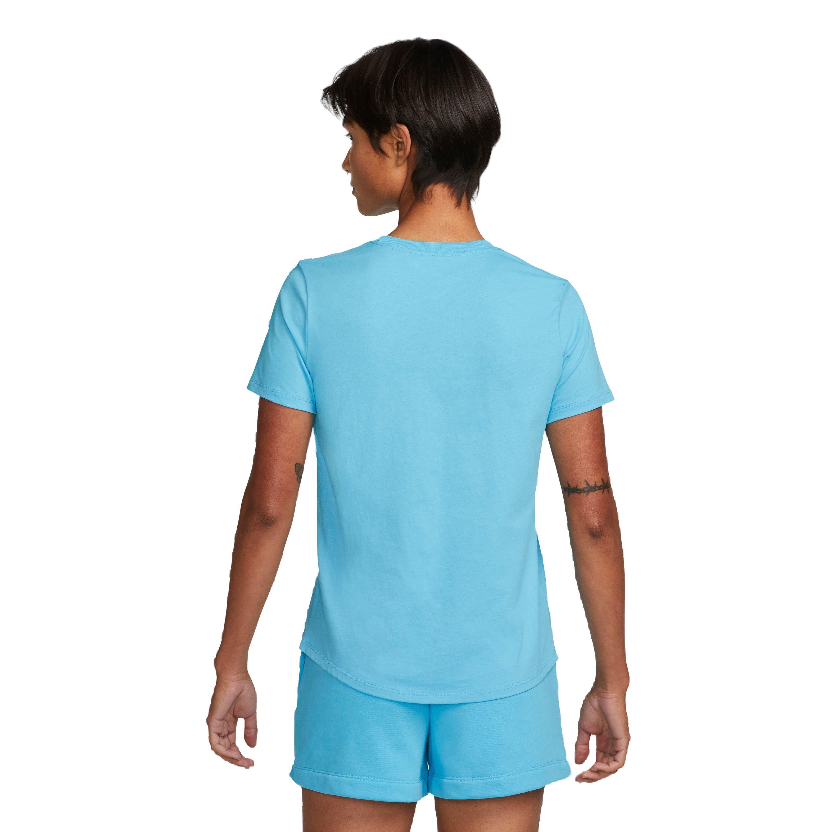 Nike Women's Sportswear Essentials Logo Tee-Blue - BLUE Thumbnail View 2