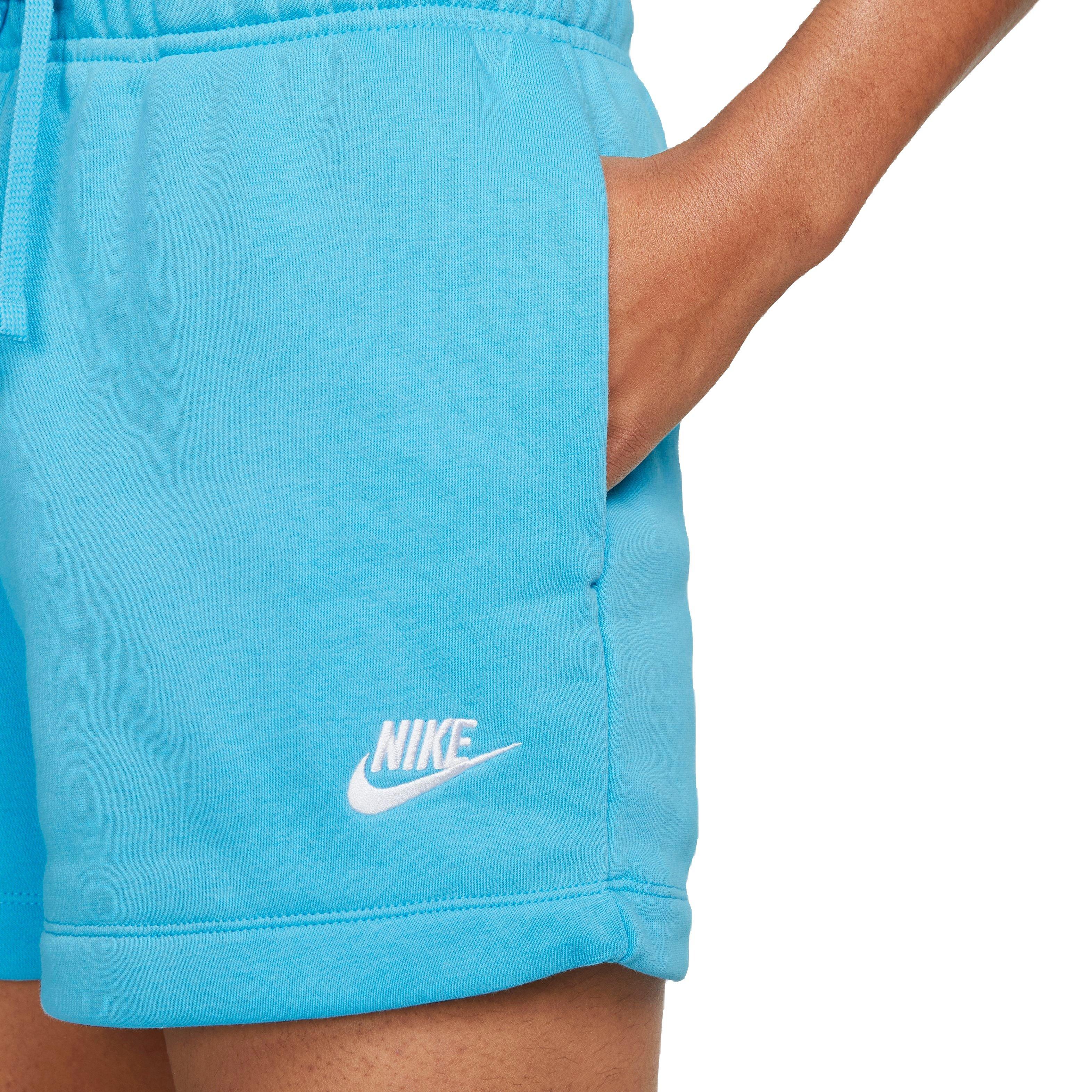 Nike Women's Sportswear Club Fleece Mid-Rise Shorts-Blue - BLUE Thumbnail View 4